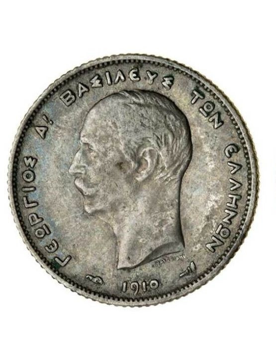 Greece, 1910 A, SIlver Drachma, George I (1863-1913) Paris mint, KM60 Ex. Spink.