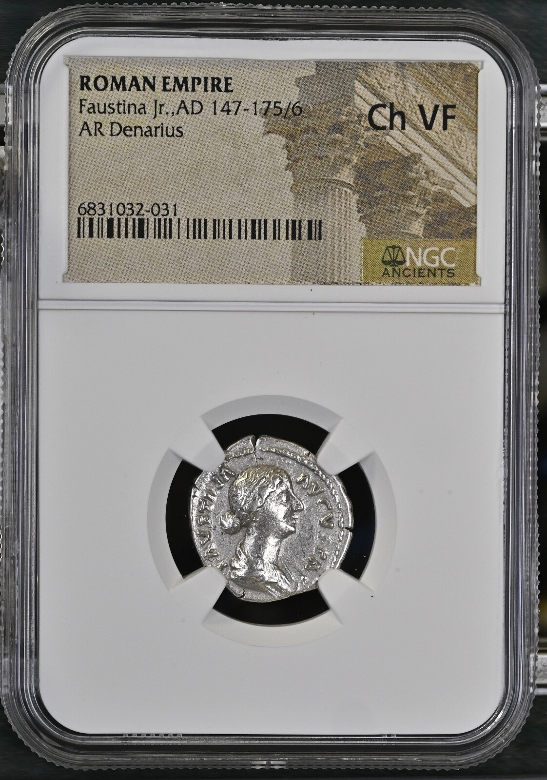 NGC Ch F Denarius of Faustina Jr. AD 147- 175/6 NGC Certified CHOICE FINE NGC Ch F Denarius of Faustina Jr. AD 147- 175/6 NGC Certified CHOICE FINE