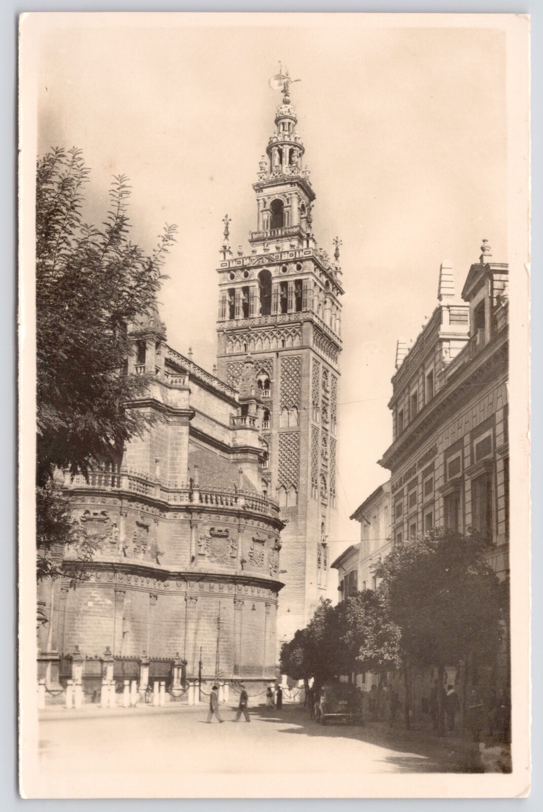 Postcard RPPC The Giralda Bell Tower Seville Cathedral, Seville Spain c1940s-50s