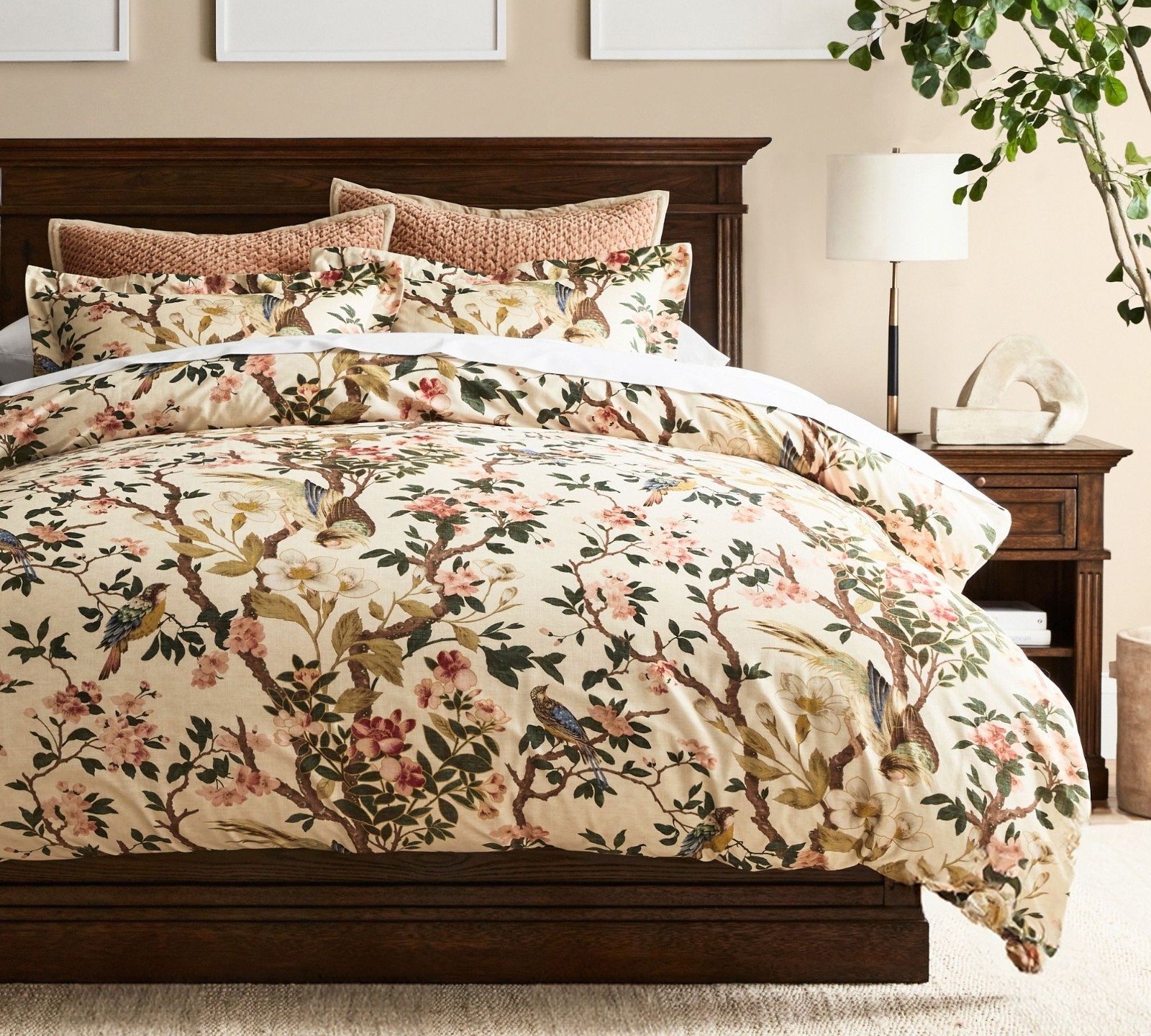 Pottery Barn Nola Songbird Floral Duvet Cover Bedding Bird Botanical (US STOCK)