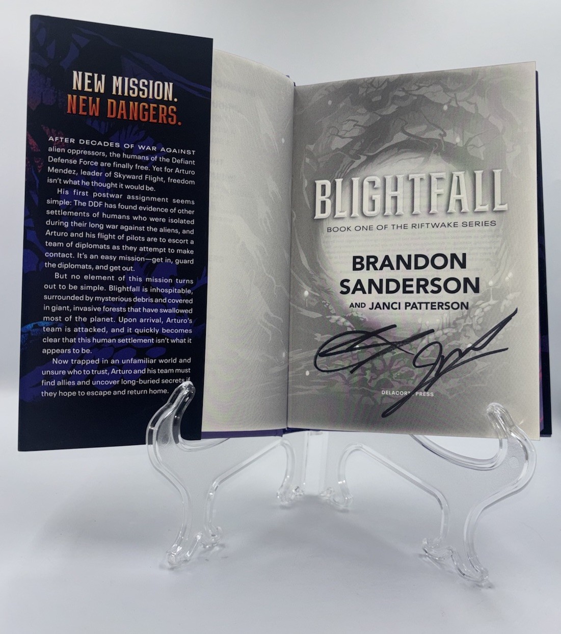 BRANDON SANDERSON BLIGHTFALL SIGNED AUTOGRAPHED JANCI PATTERSON HC BOOK 1ST/1ST