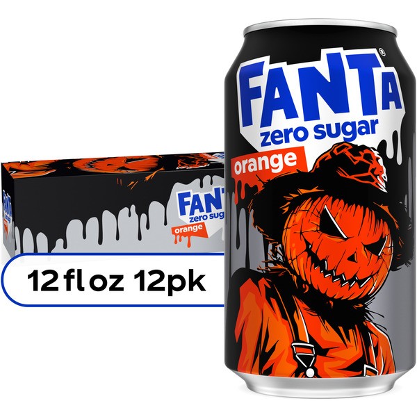 🍊 Fanta Orange Zero Sugar Soda 12 fl oz Cans 12 Pack Fridge Pack