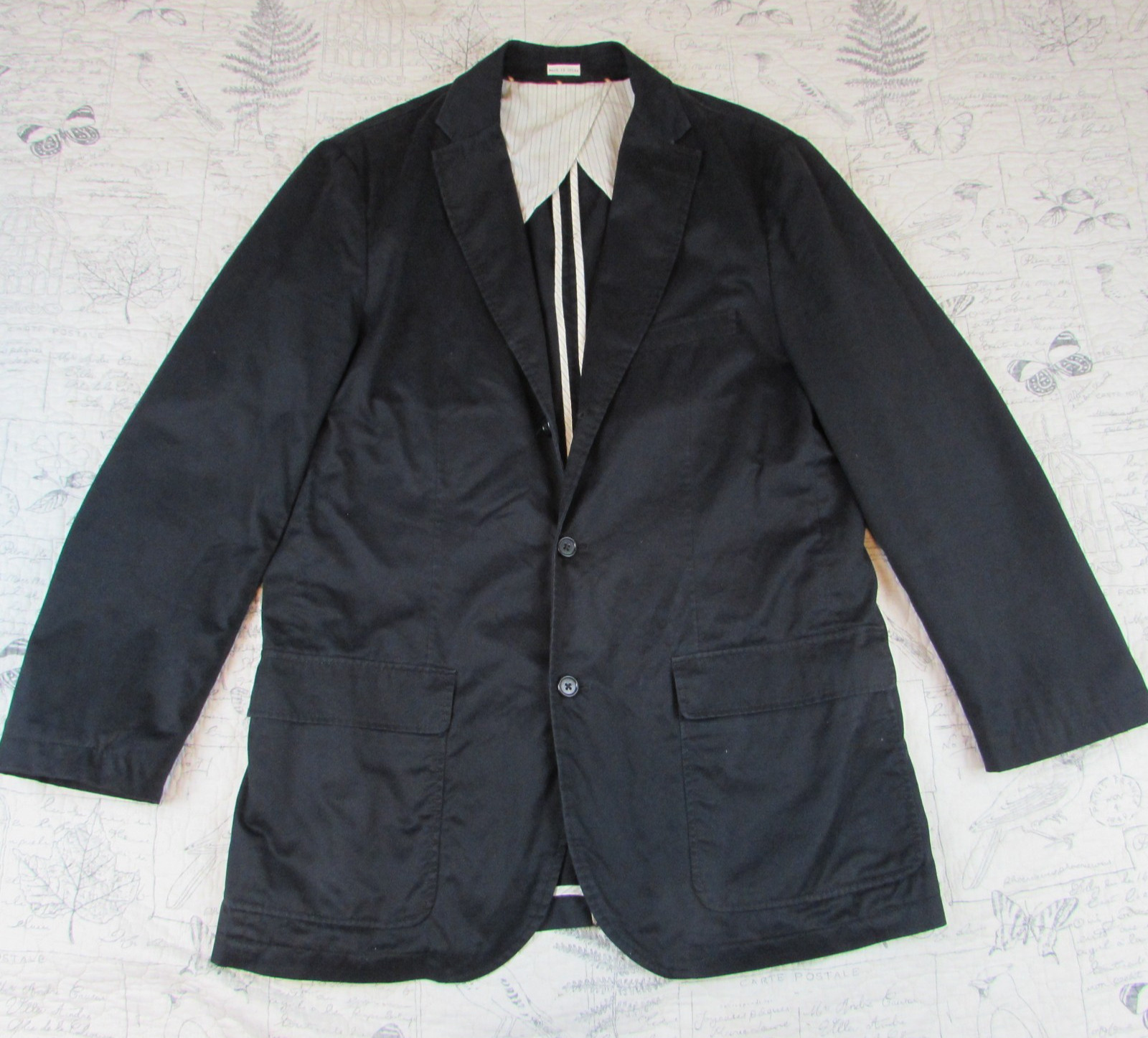 EUC J Crew Broken in chino Cotton Black Blazer Washable mens size large L EUC J Crew Broken in chino Cotton Black Blazer Washable mens size large L