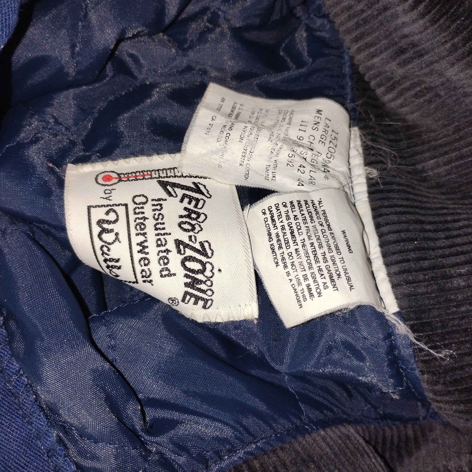 Zero Zone Walls Insulated Coveralls Blue Duck Canvas Quilted Large Zero Zone Walls Insulated Coveralls Blue Duck Canvas Quilted Large
