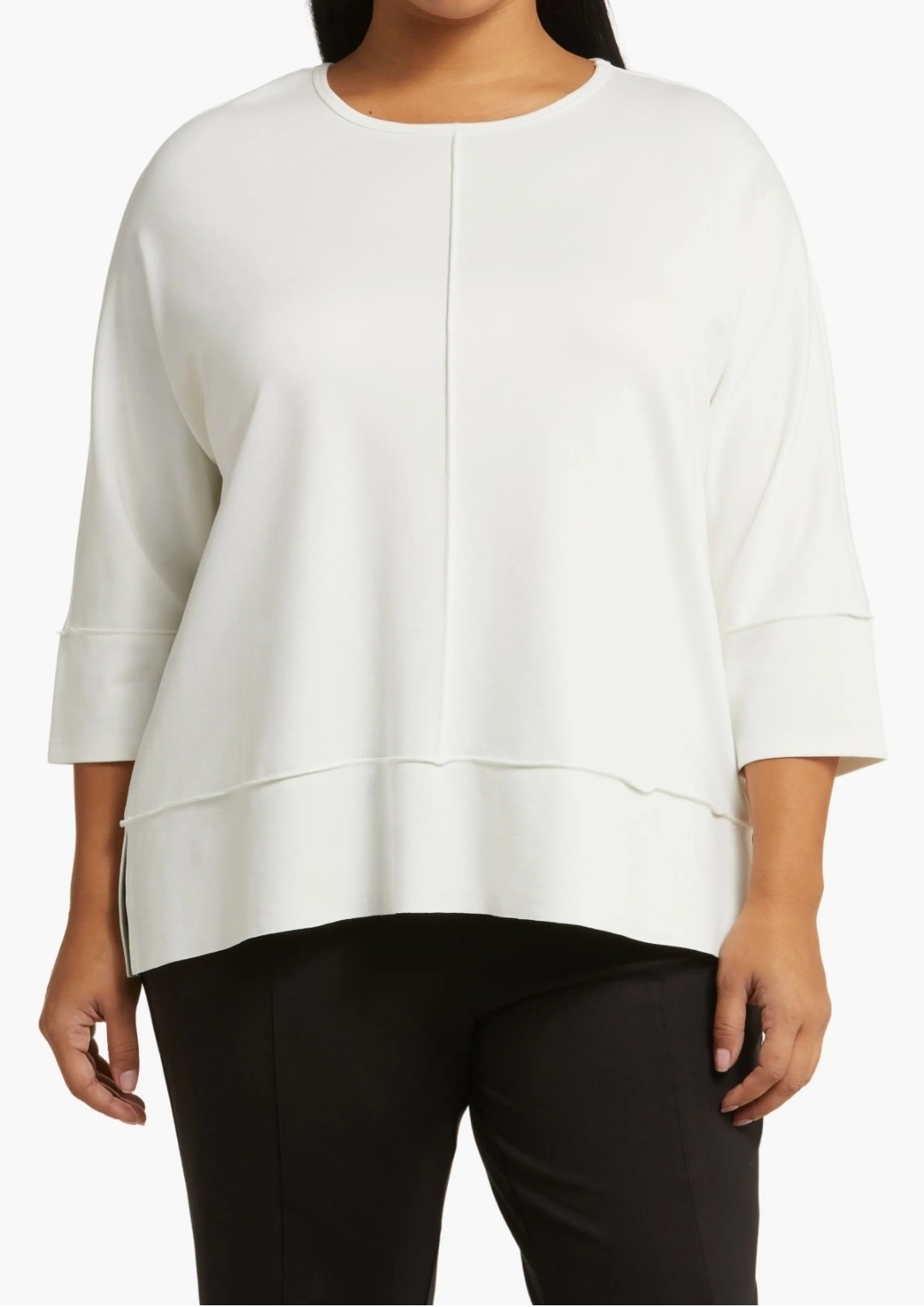 Jones New York Women’s Plus 2X NYC White Solid Round Neck 3/4 Sleeve Top Jones New York Women’s Plus 2X NYC White Solid Round Neck 3/4 Sleeve Top