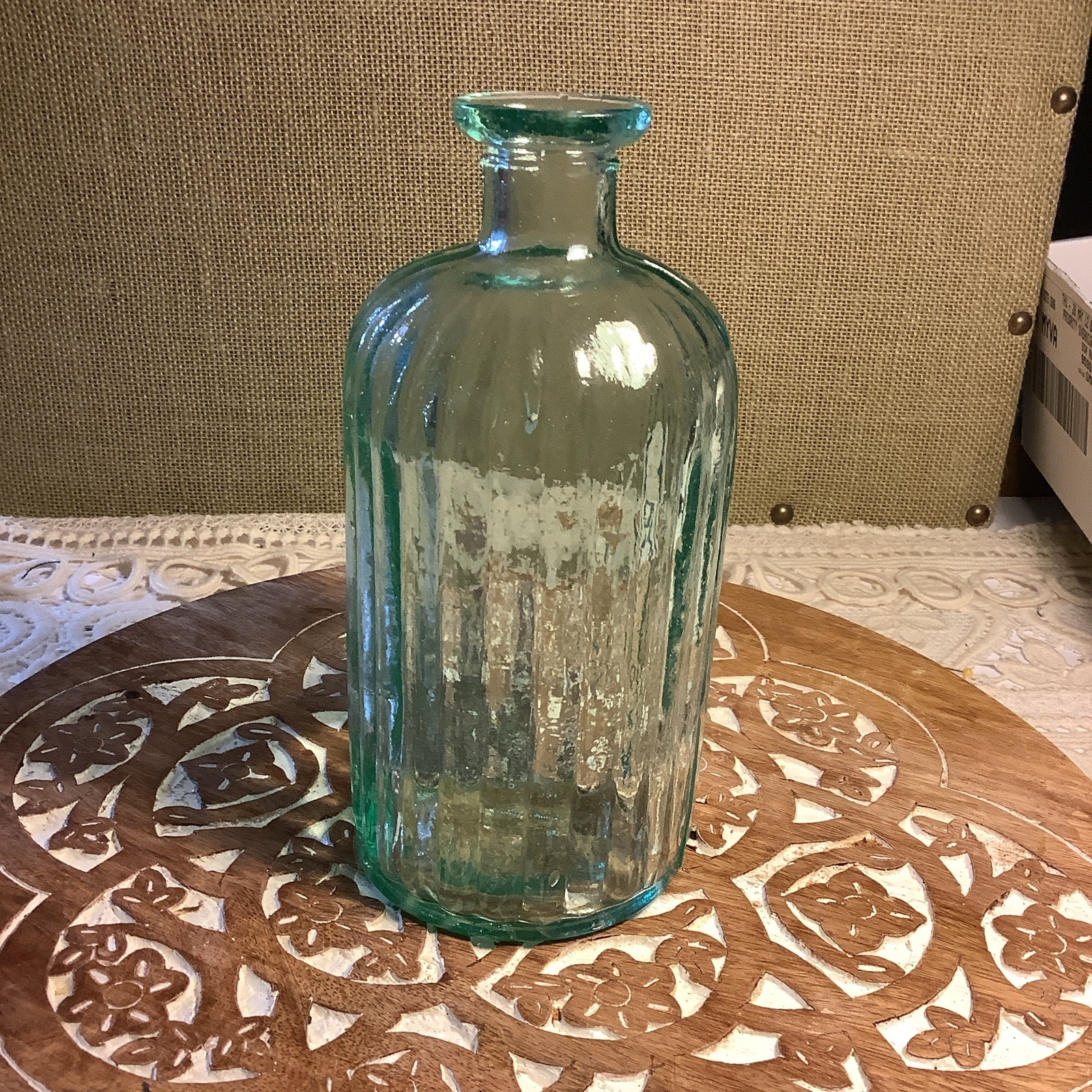 Antique Aqua Glass Chemist Poison Bottle 8 Antique Aqua Glass Chemist Poison Bottle 8