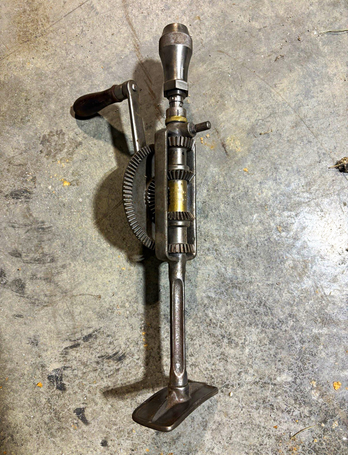Vintage Original Hand Crank Geared Breast Drill, Eggbeater Style, Ratchet