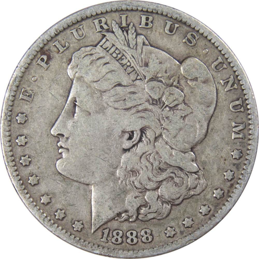 1888 Morgan Silver Dollar F Fine $1 Coin Collectible
