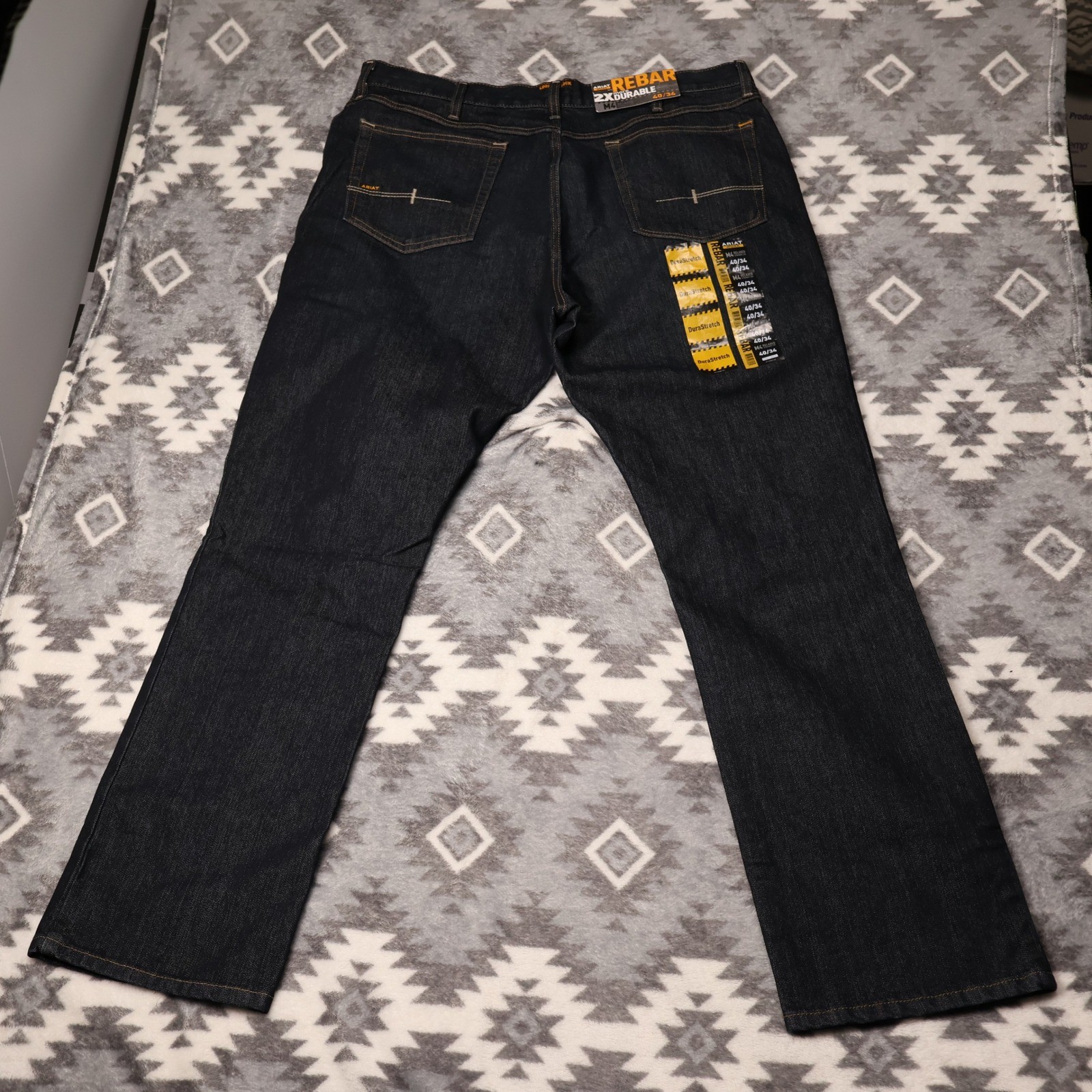 Ariat Rebar M4 Relaxed Straight Leg Jeans 40/34 DuraStretch Indigo 10027736 Ariat Rebar M4 Relaxed Straight Leg Jeans 40/34 DuraStretch Indigo 10027736