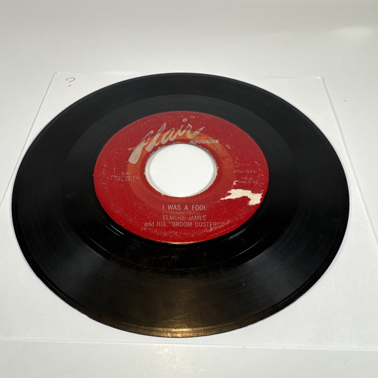 Elmore James Dist My Blues/I Was A Fool Flair 7” 45 RPM