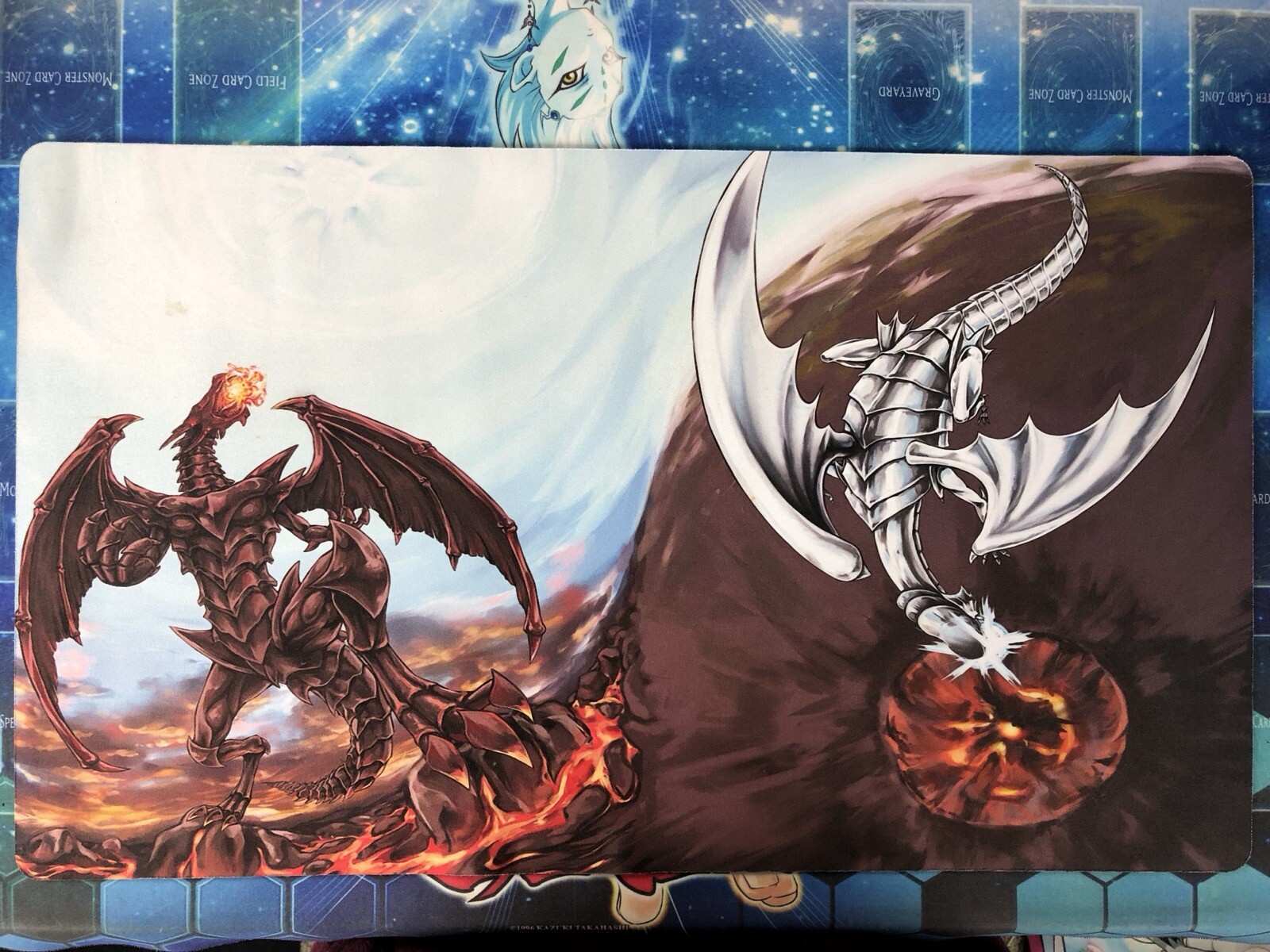 YUGIOH CUSTOM BLUE EYES & RED EYES PLAYMAT