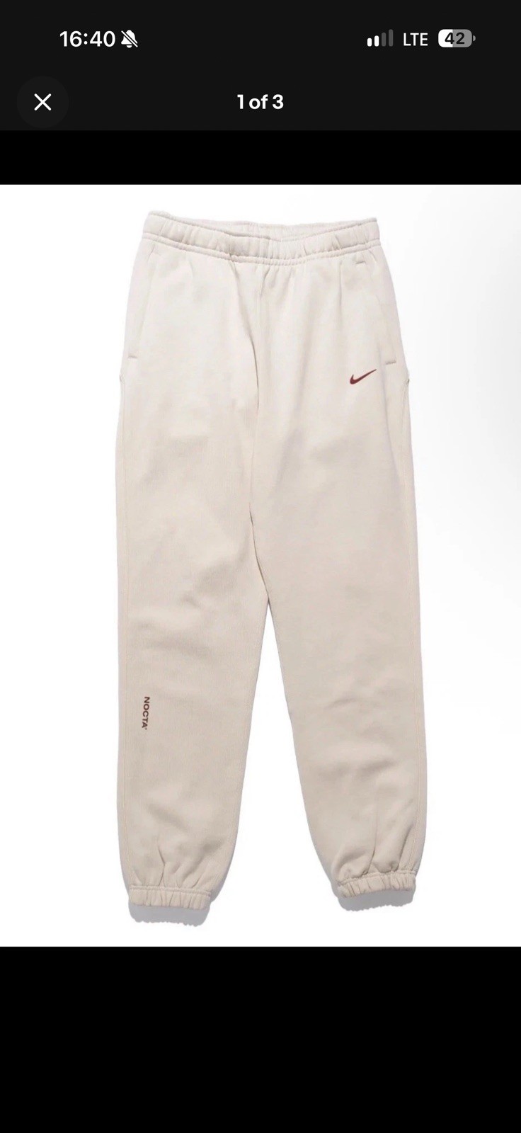 Size XL- Nike NOCTA Drake Fleece CS Sweatpants Orewood Team Red HM5764-104 Size XL- Nike NOCTA Drake Fleece CS Sweatpants Orewood Team Red HM5764-104