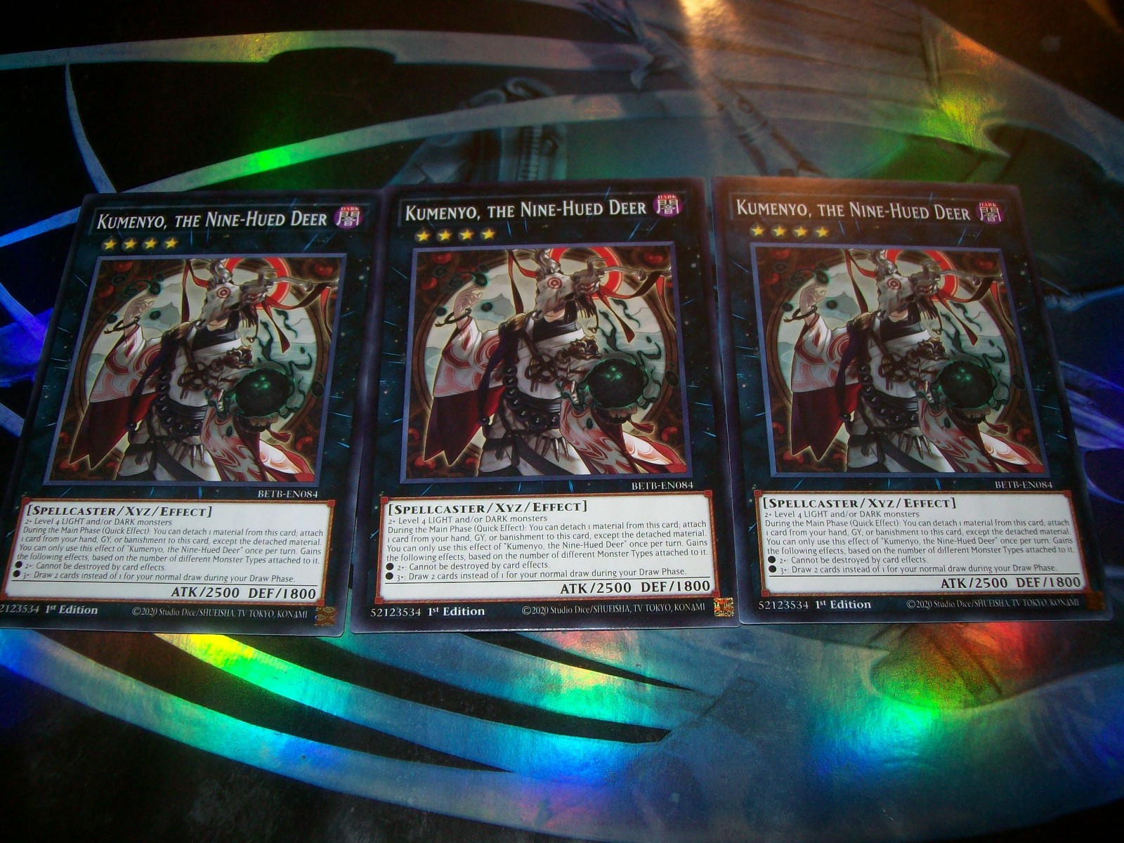 3x Kumenyo, the Nine-Hued Deer 1st Edition Common BETB-EN084 Yu-Gi-Oh 3x Kumenyo, the Nine-Hued Deer 1st Edition Common BETB-EN084 Yu-Gi-Oh