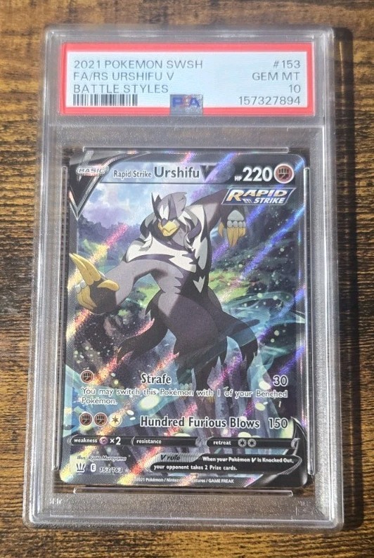 2021 POKEMON SWORD & SHIELD BATTLE STYLES FULL ART/RAPID STRIKE URSHIFU V PSA 10 2021 POKEMON SWORD & SHIELD BATTLE STYLES FULL ART/RAPID STRIKE URSHIFU V PSA 10