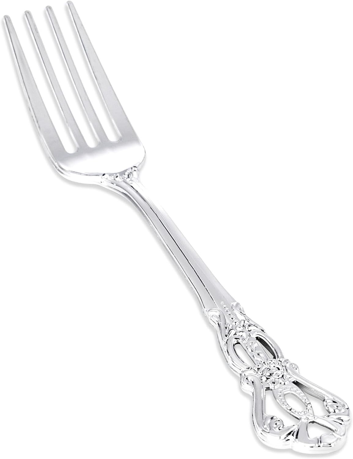 30PCS Silver Plastic Forks 8.1inch Vintage Baroque Forks for Dinners 30PCS Silver Plastic Forks 8.1inch Vintage Baroque Forks for Dinners