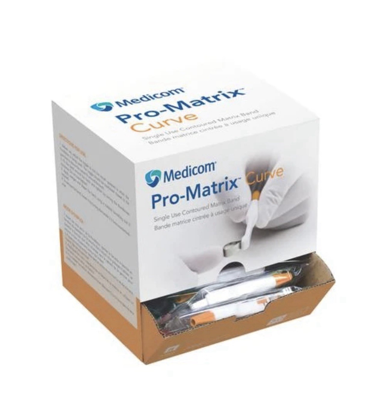 Medicom 30030 Pro-Matrix Band Wide 6mm Contoured 50/Pk Orange