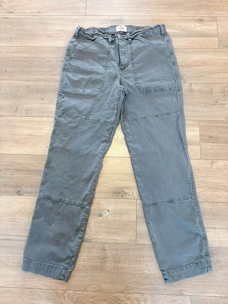 Marine Layer Breyer Relaxed Utility Canvas Pant Blue Green Mens 32