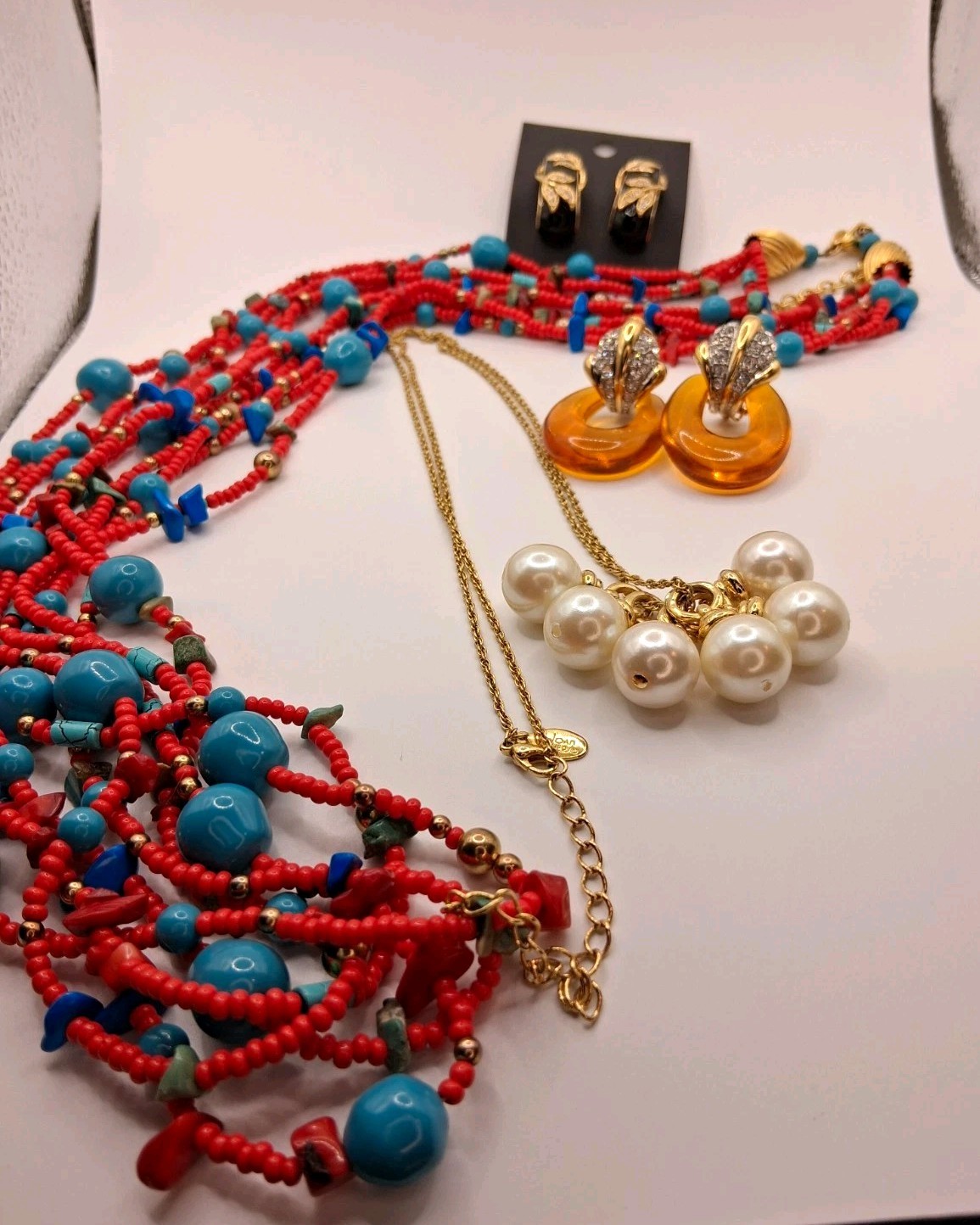 Joan Rivers Mixed Lot 4 Pc 2 Necklaces & 2 Earrings Multicolor, interchangeable Joan Rivers Mixed Lot 4 Pc 2 Necklaces & 2 Earrings Multicolor, interchangeable