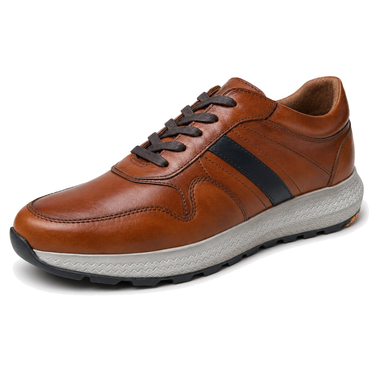 Bogota Leather Engativa Men's Honey Blue Leather Lace Up Sneakers