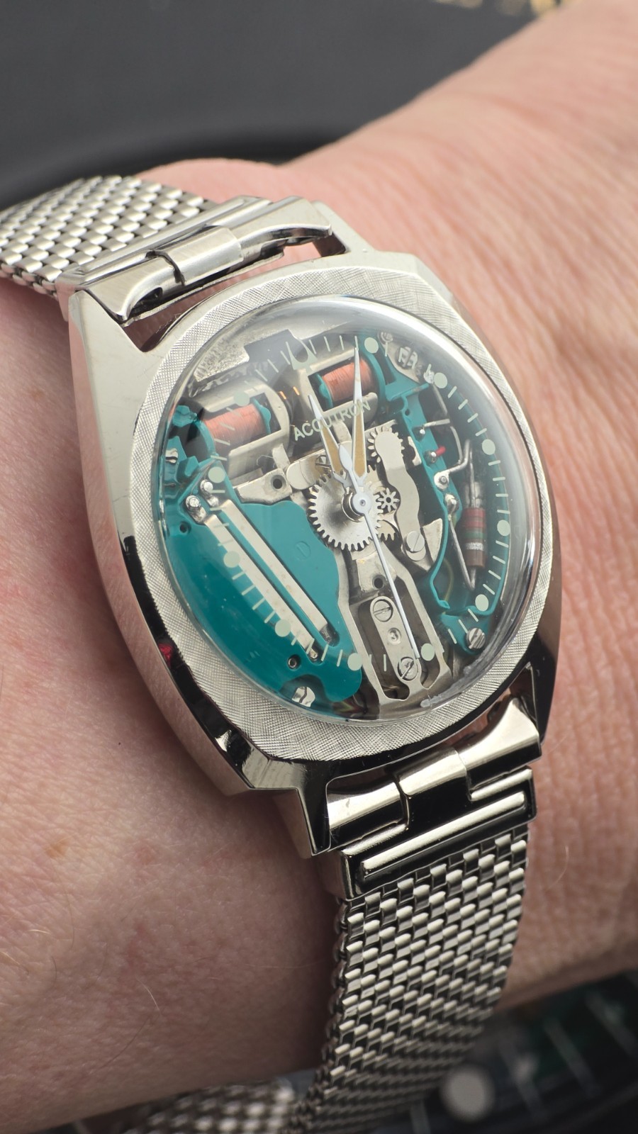 BULOVA ACCUTRON 214 Spaceview Tilty Floppy Football 2624 JB Champion Band 1965