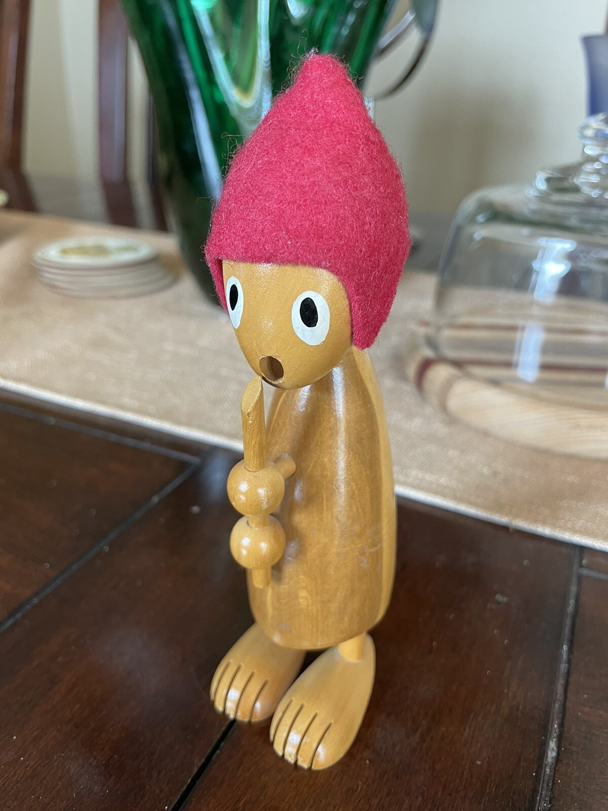 German Vintage Steinbach Wooden Figure Pipe Felt Hat Handcrafted rare German Vintage Steinbach Wooden Figure Pipe Felt Hat Handcrafted rare