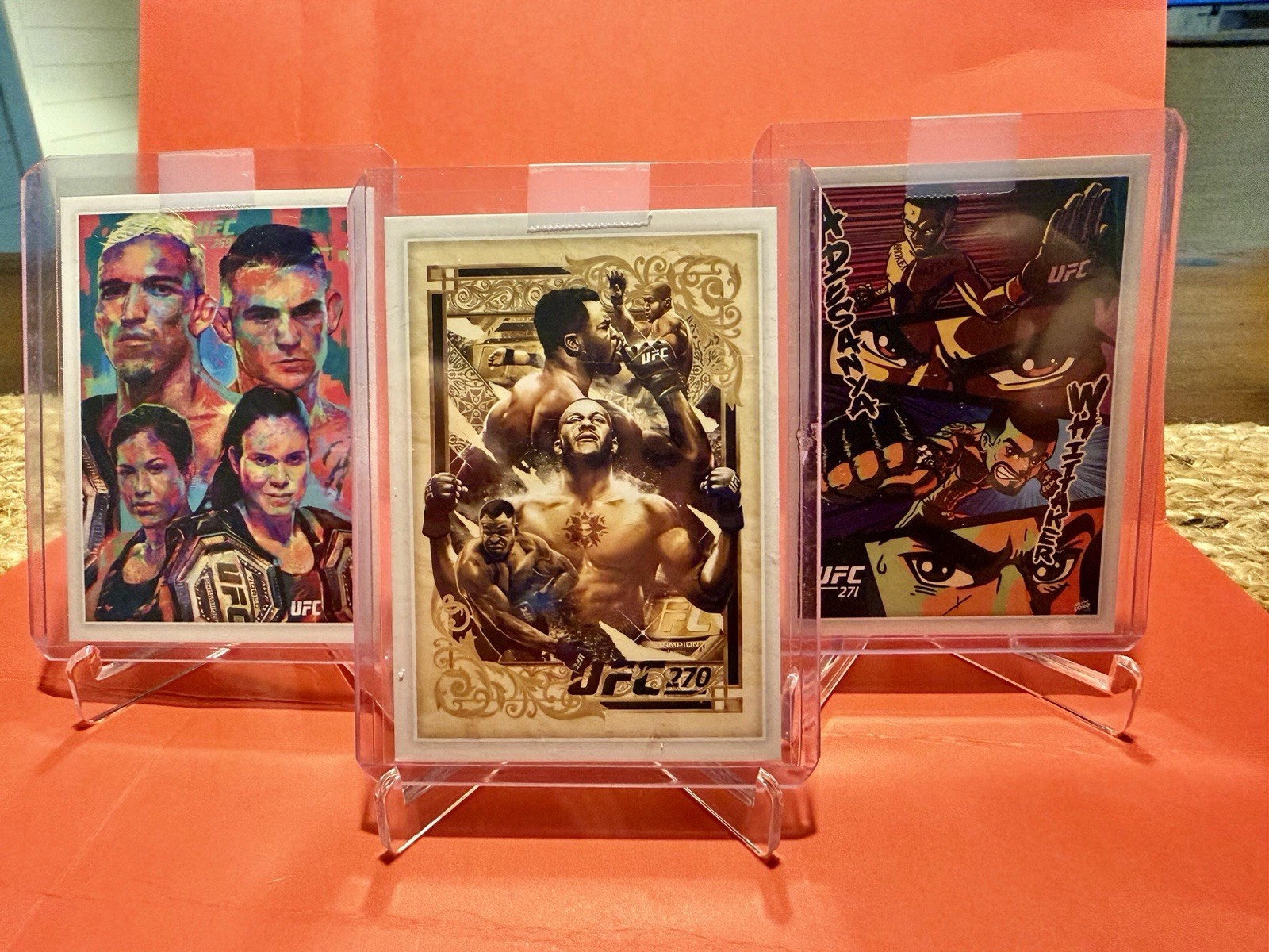 2021 Panini Instant UFC Artist Series 269, 270, 271 : Oliveira, Gane, Adesanya