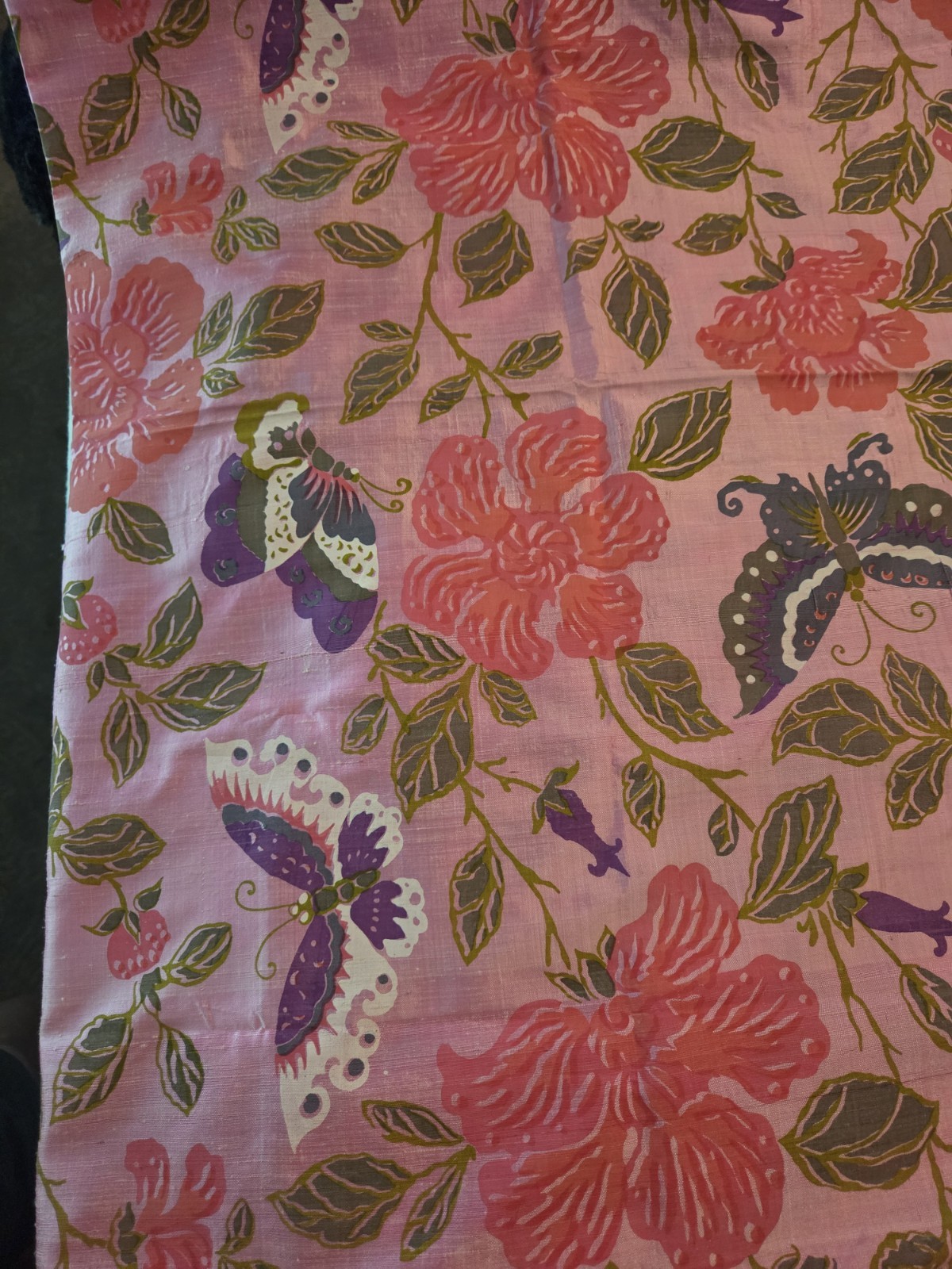 RARE THAI SILK COMPANY 60's 100% Silk Fabric Hand Dyed 40X38 Sewing/Craft-Read
