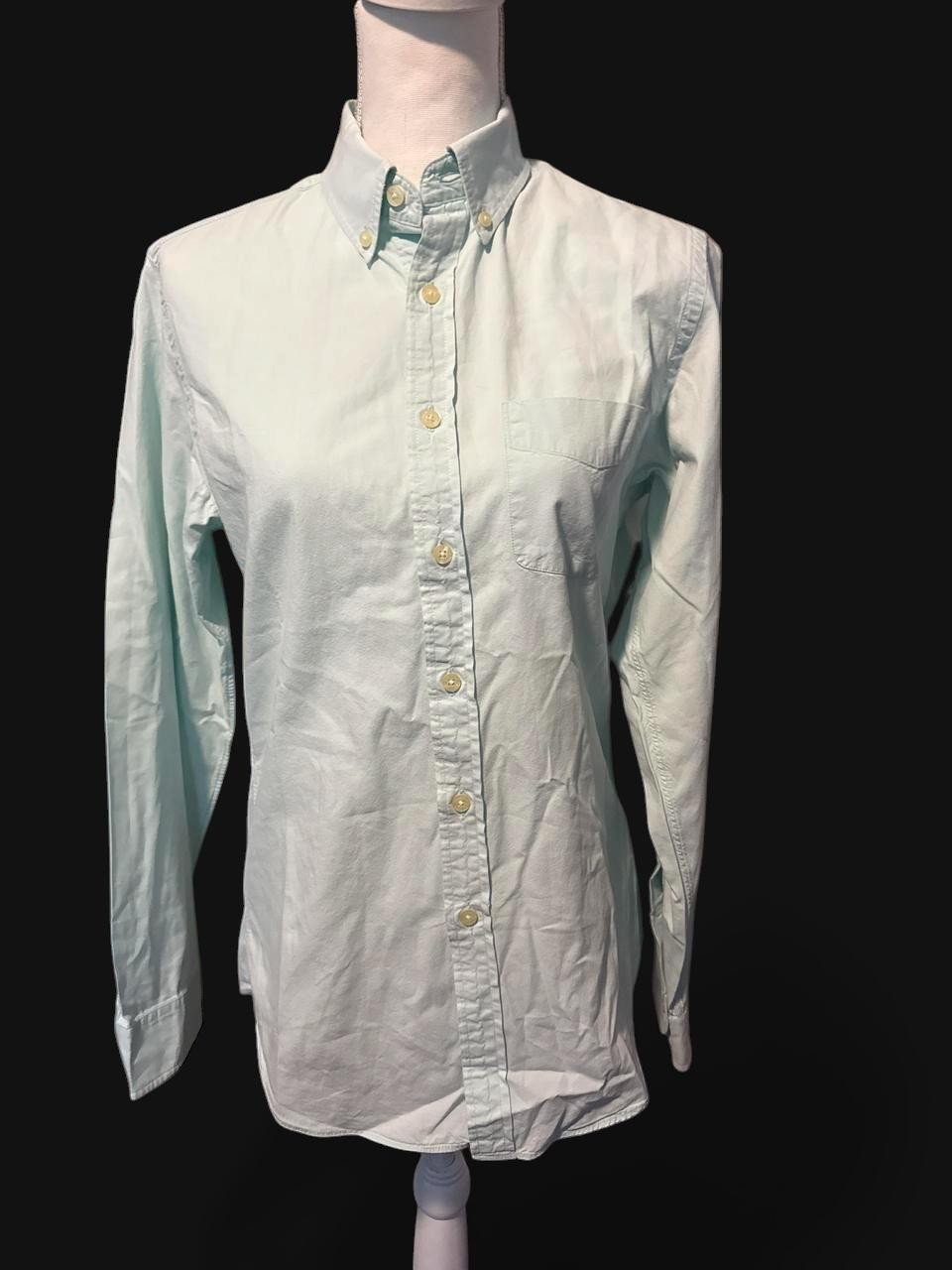 J.Crew Vintage Y2K MintGreen Oxford Button Down Shirt 100% Cotton Preppy size XS