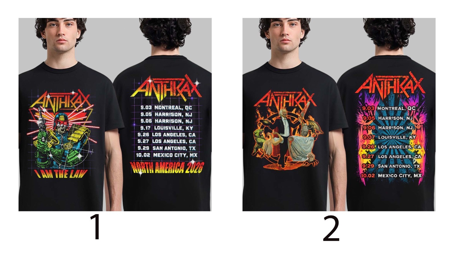 Anthrax North America 2026 Tour Merch I Am The Law Cyber Judge T-Shirt