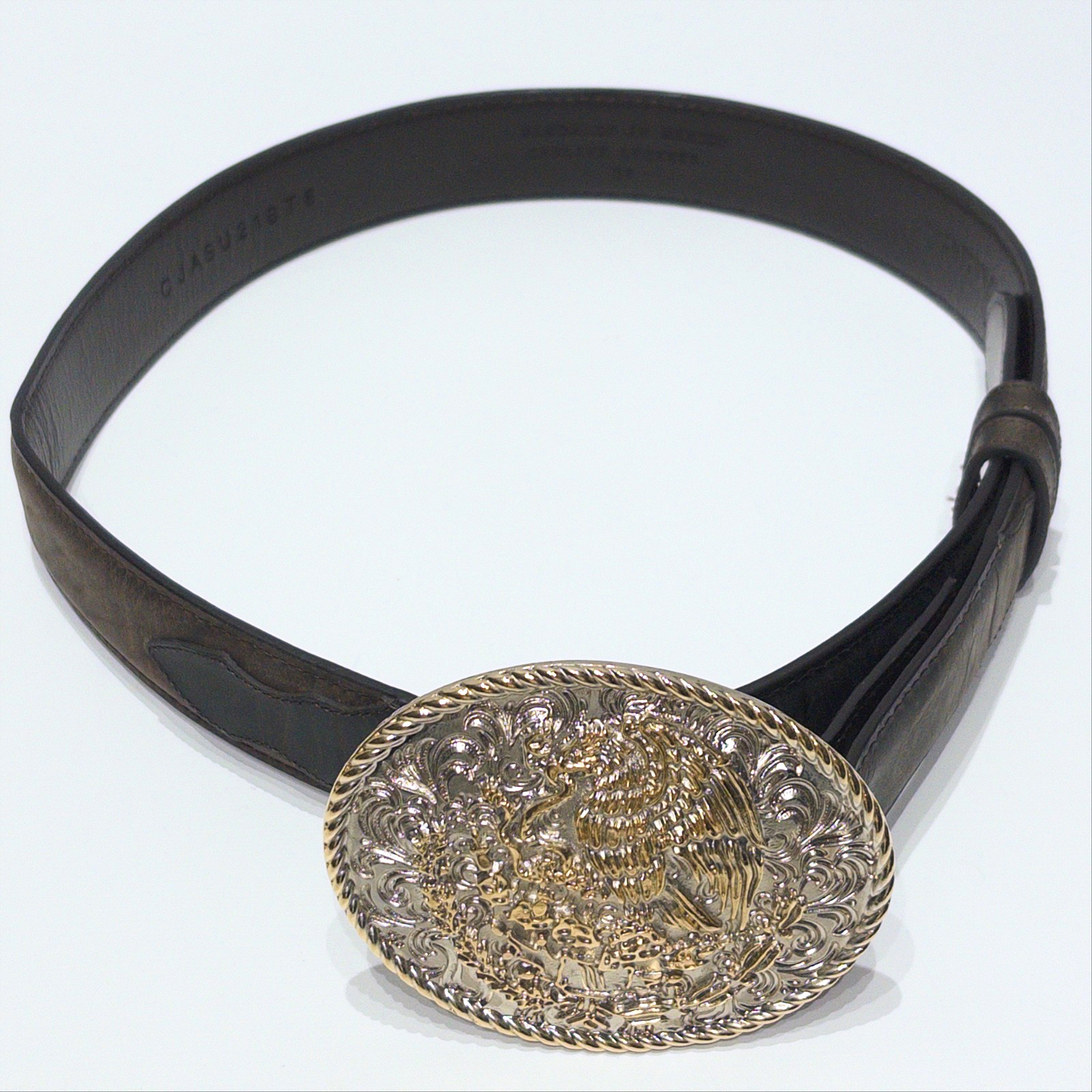 Vintage Cody James Brown Leather Belt Mexican Flag Eagle Cactus Buckle Men 34 Vintage Cody James Brown Leather Belt Mexican Flag Eagle Cactus Buckle Men 34