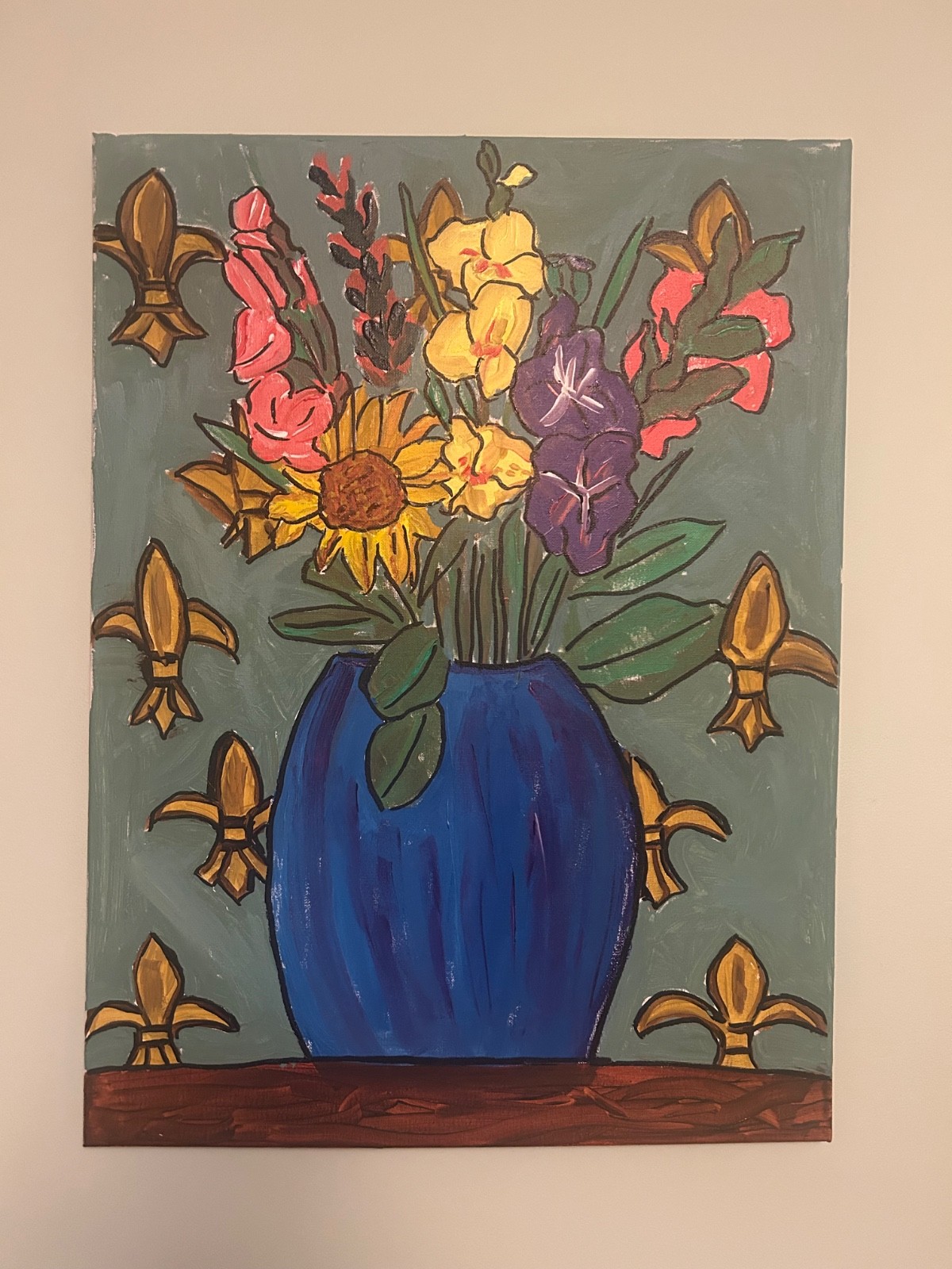 Floral Painting Original Acrylic Flowers Art 18x 24 canvas
