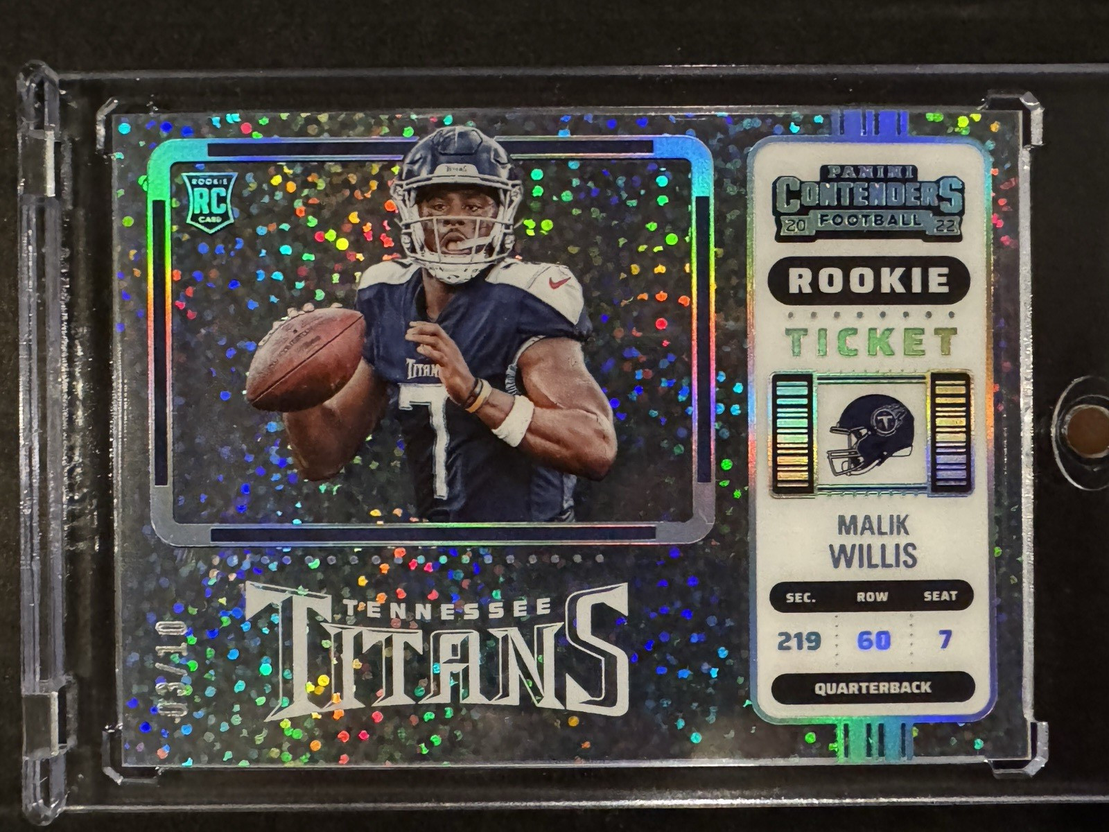 2022 Panini Contenders Clear Sparkle Rookie Ticket Malik Willis #129 /10 🔥 2022 Panini Contenders Clear Sparkle Rookie Ticket Malik Willis #129 /10 🔥