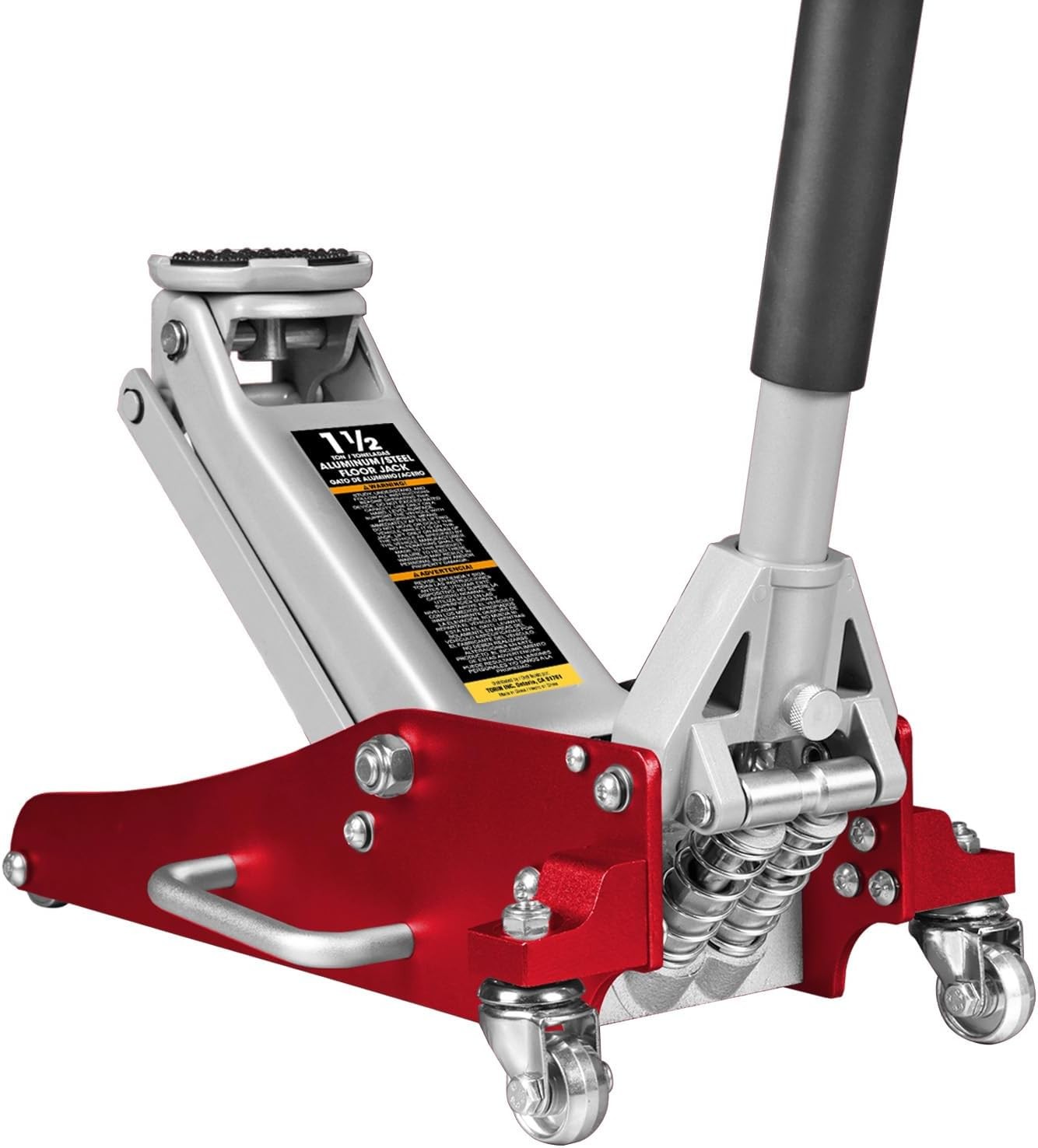 Big Red Aluminum and Steel Car Floor Jack 1.5Tons Low Profile Dual Piston Red