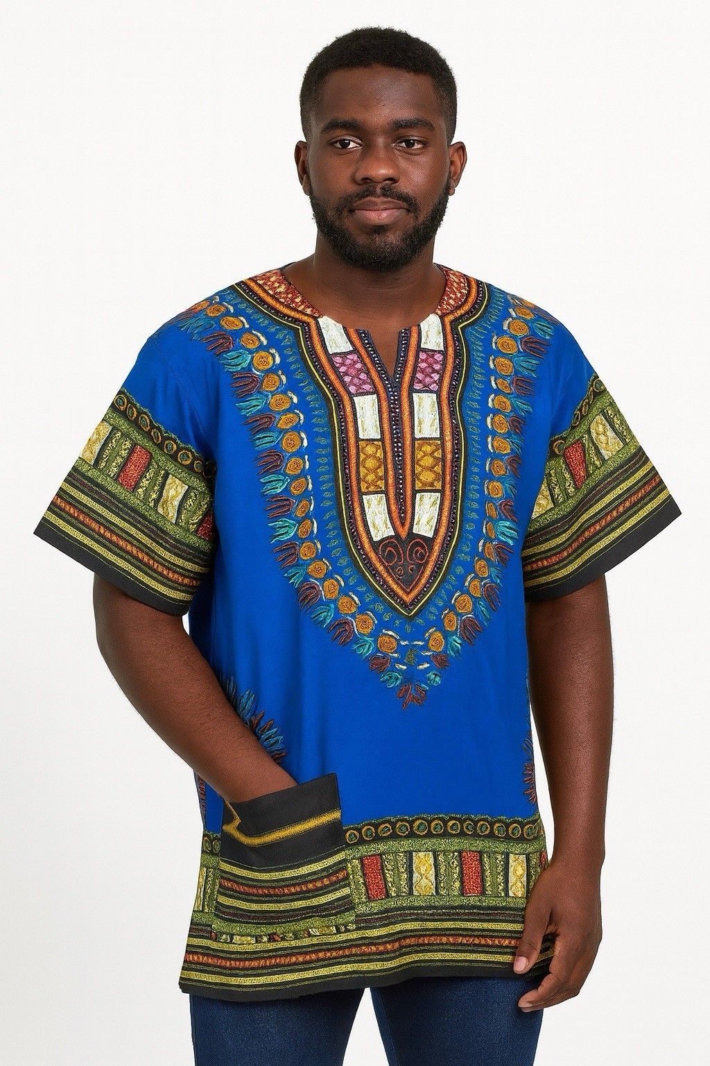 African Dashiki Hippie Boho Traditional Tribal Shirt Unisex 100% Cotton Pullover
