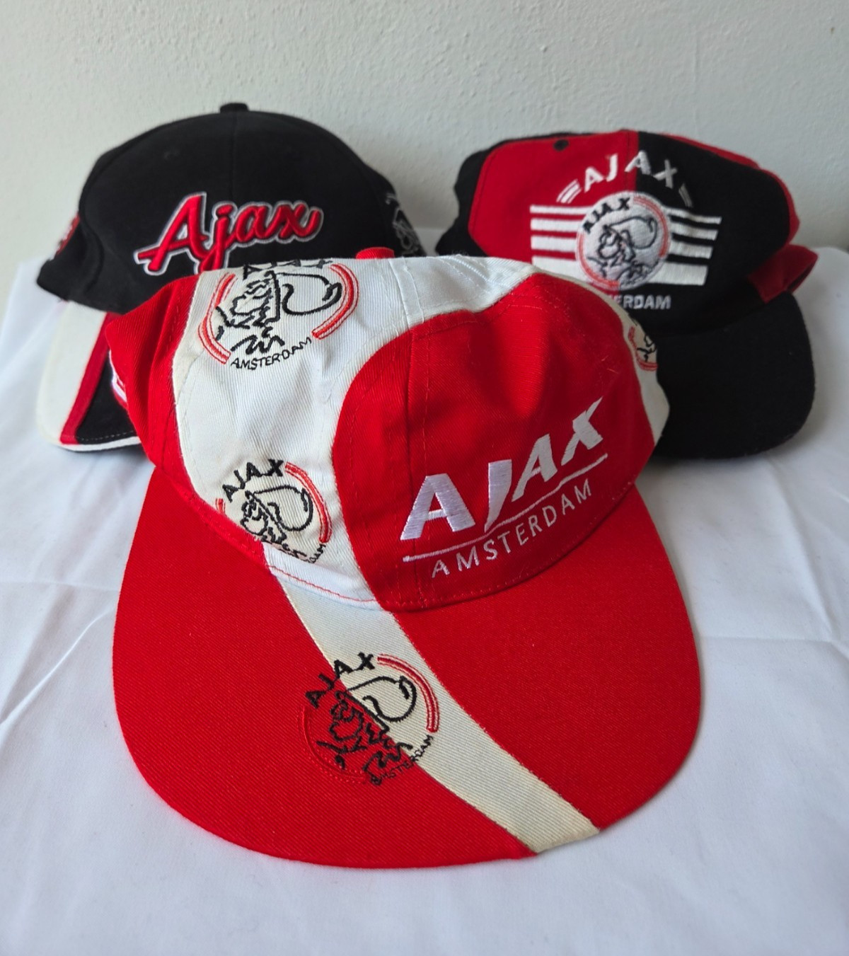 Set of 3 Vintage Ajax Amsterdam FC Hat Cap Snapback caps