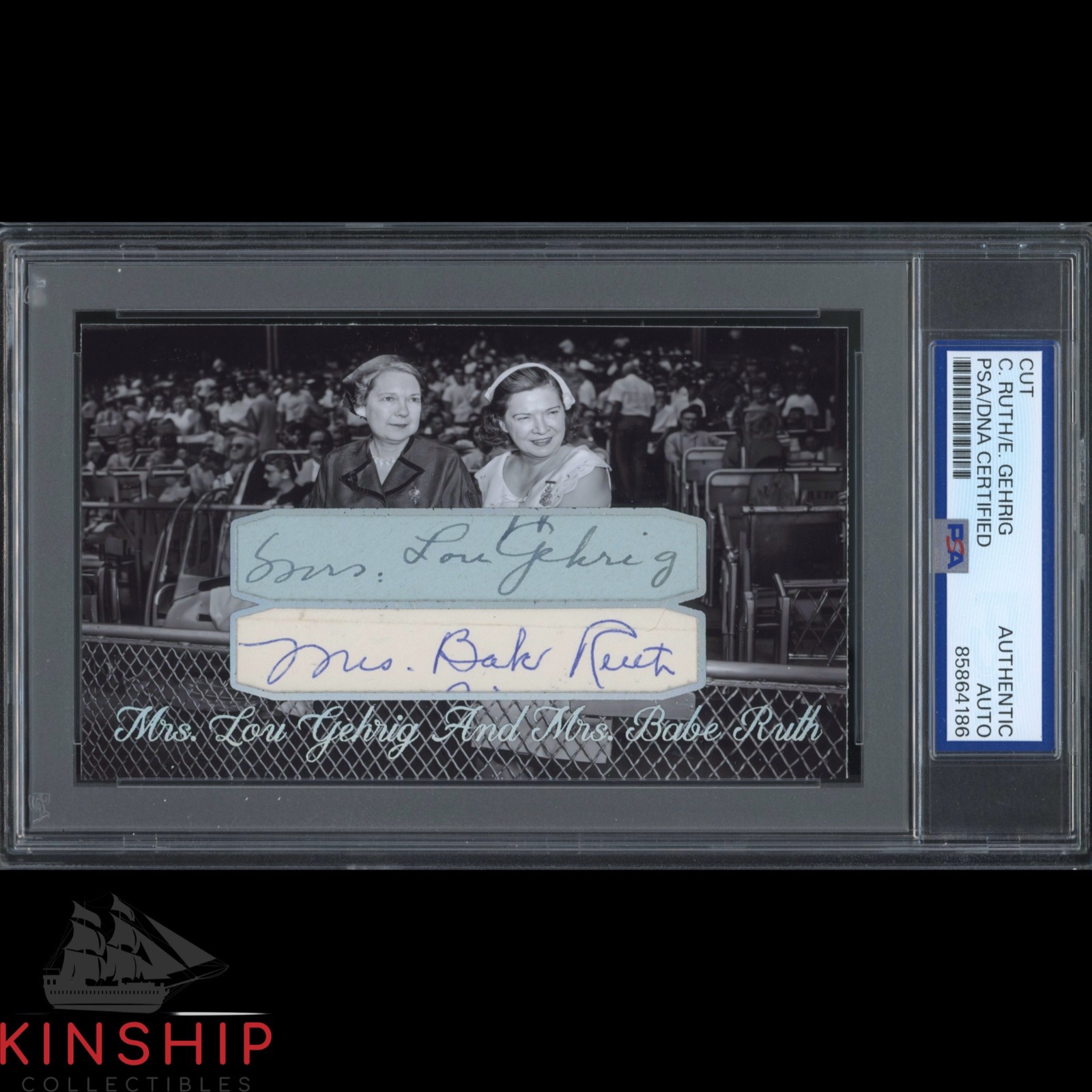 Claire Ruth & Eleanor Gehrig signed Cut 3x5 Custom Card PSA DNA Slab Auto C6529