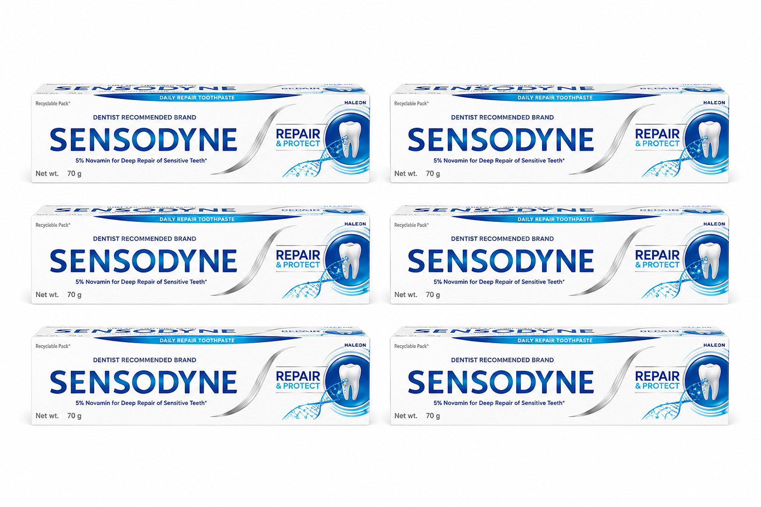 Sensodyne Repair & Protect with NOVAMIN 70 gm (pack of 6) Sensodyne Repair & Protect with NOVAMIN 70 gm (pack of 6)