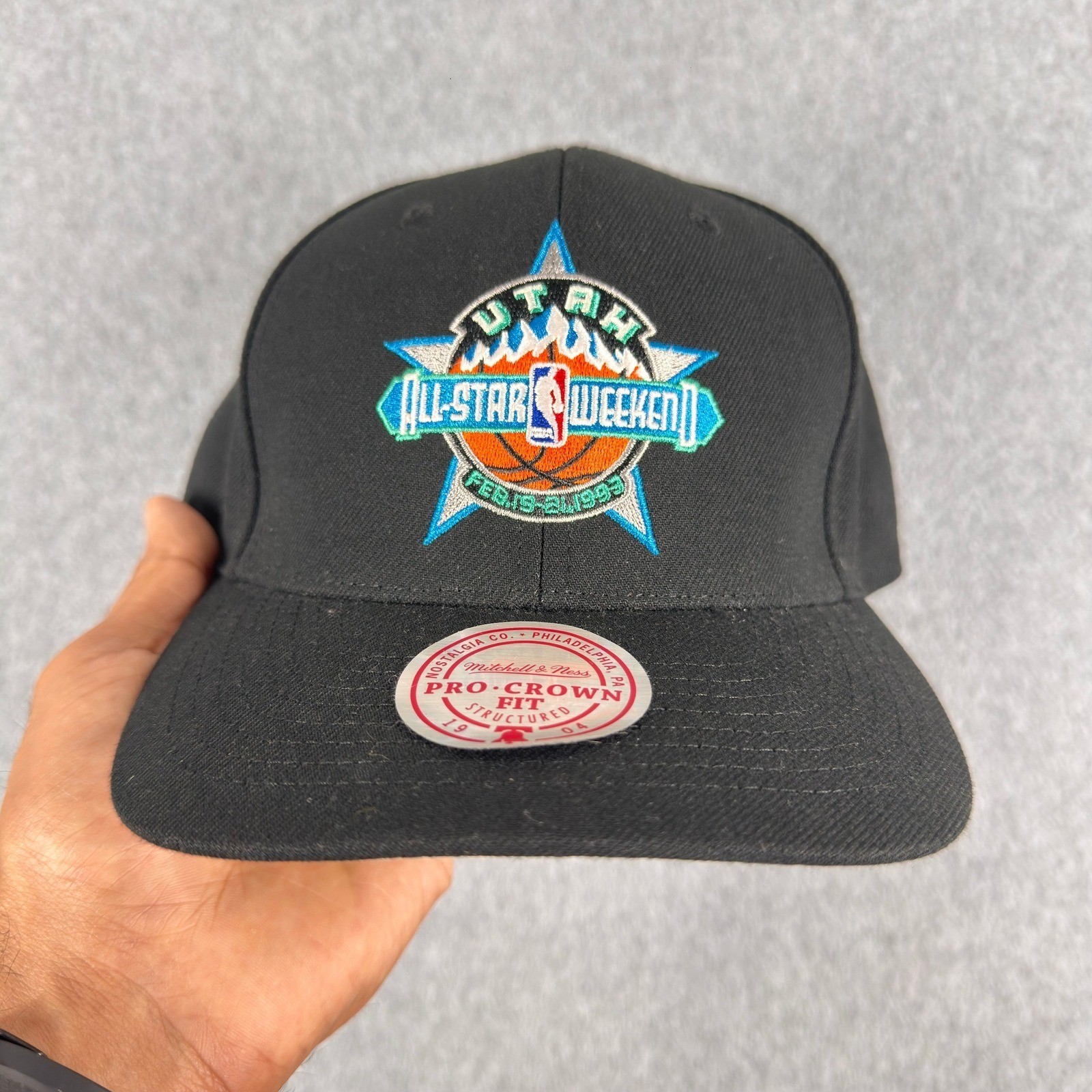 Vintage 1993 NBA All-Star Weekend Hat Utah Black Snapback Basketball