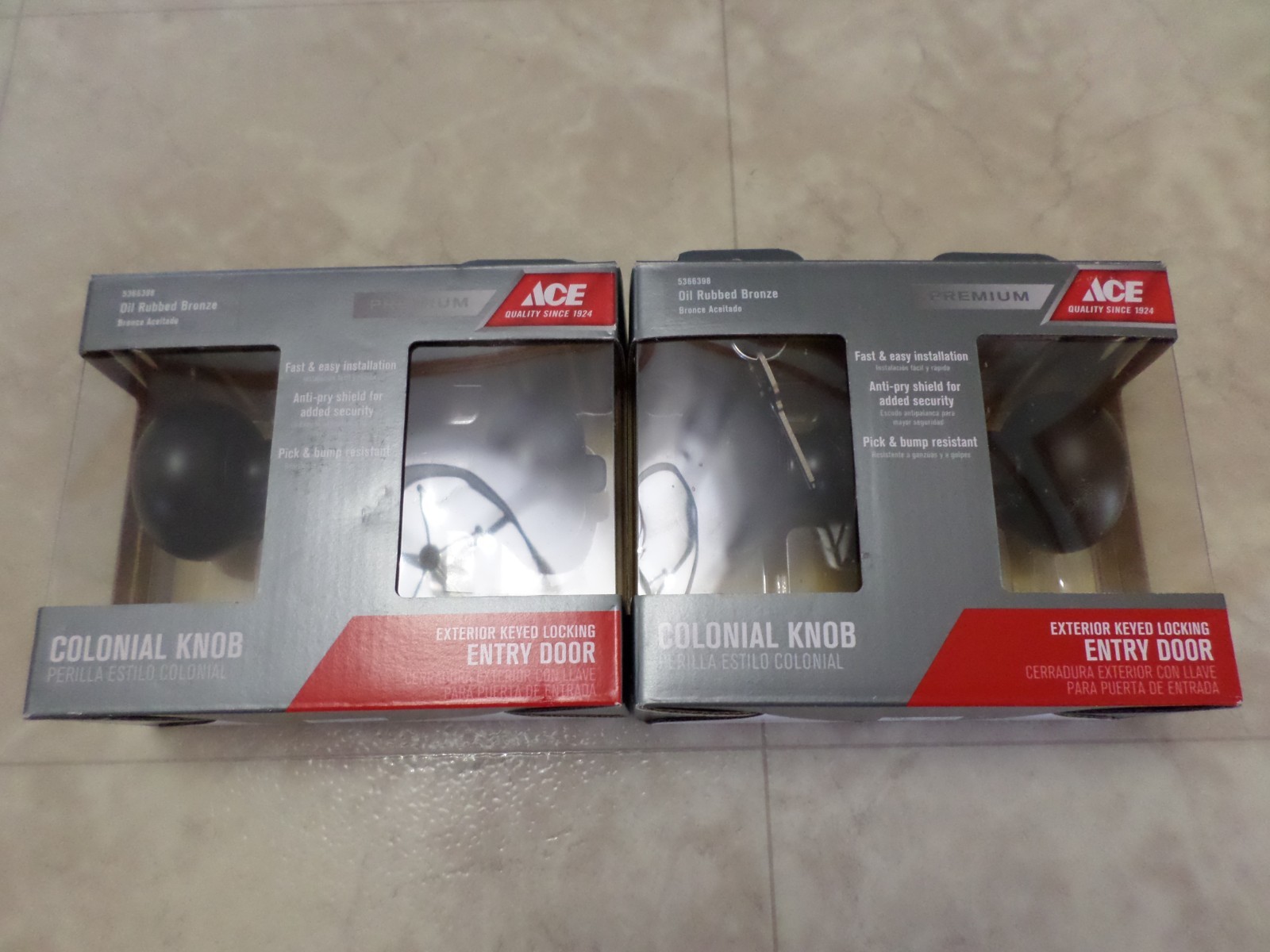 Ace Hardware Colonial Entry Door Knob Oil Rubbed Bronze Keyed Lockset 1-3/4\