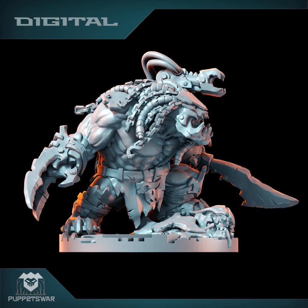 32mm Tracker Orc Chieftain Sci-Fi Resin Miniature UNPAINTED Tabletop Figure