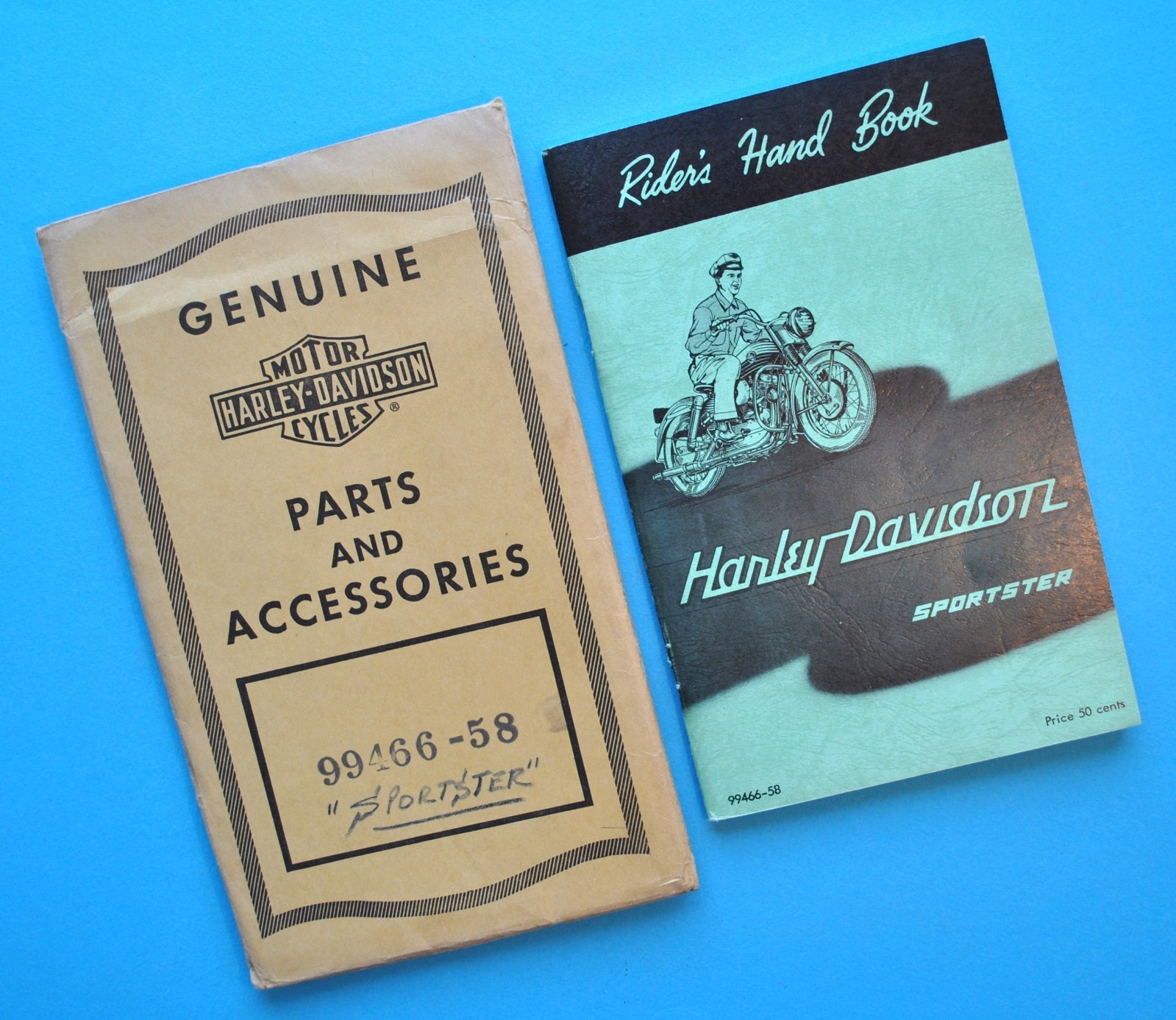 Vintage 1957-58 Harley Davidson Riders Hand Book XL XLH Sportster Owners Manual