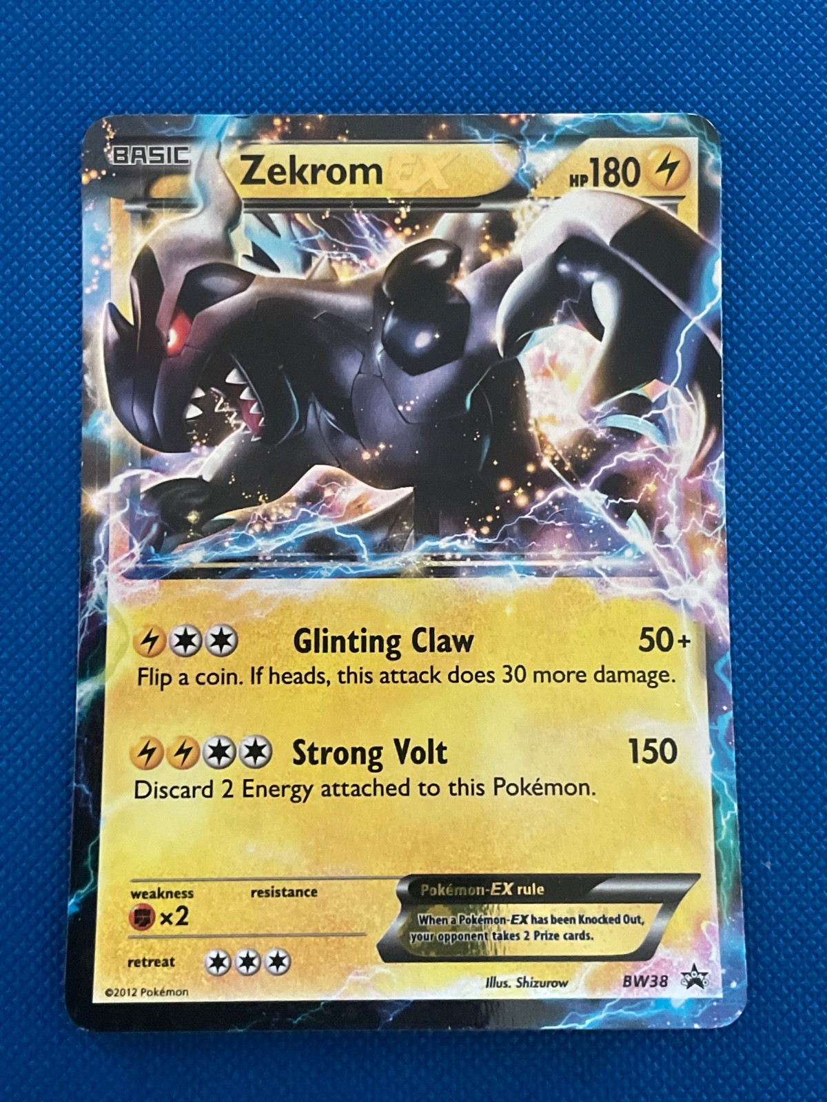 2012 vintage Zekrom EX 52/113 LP Pokemon TCG Legendary Treasures