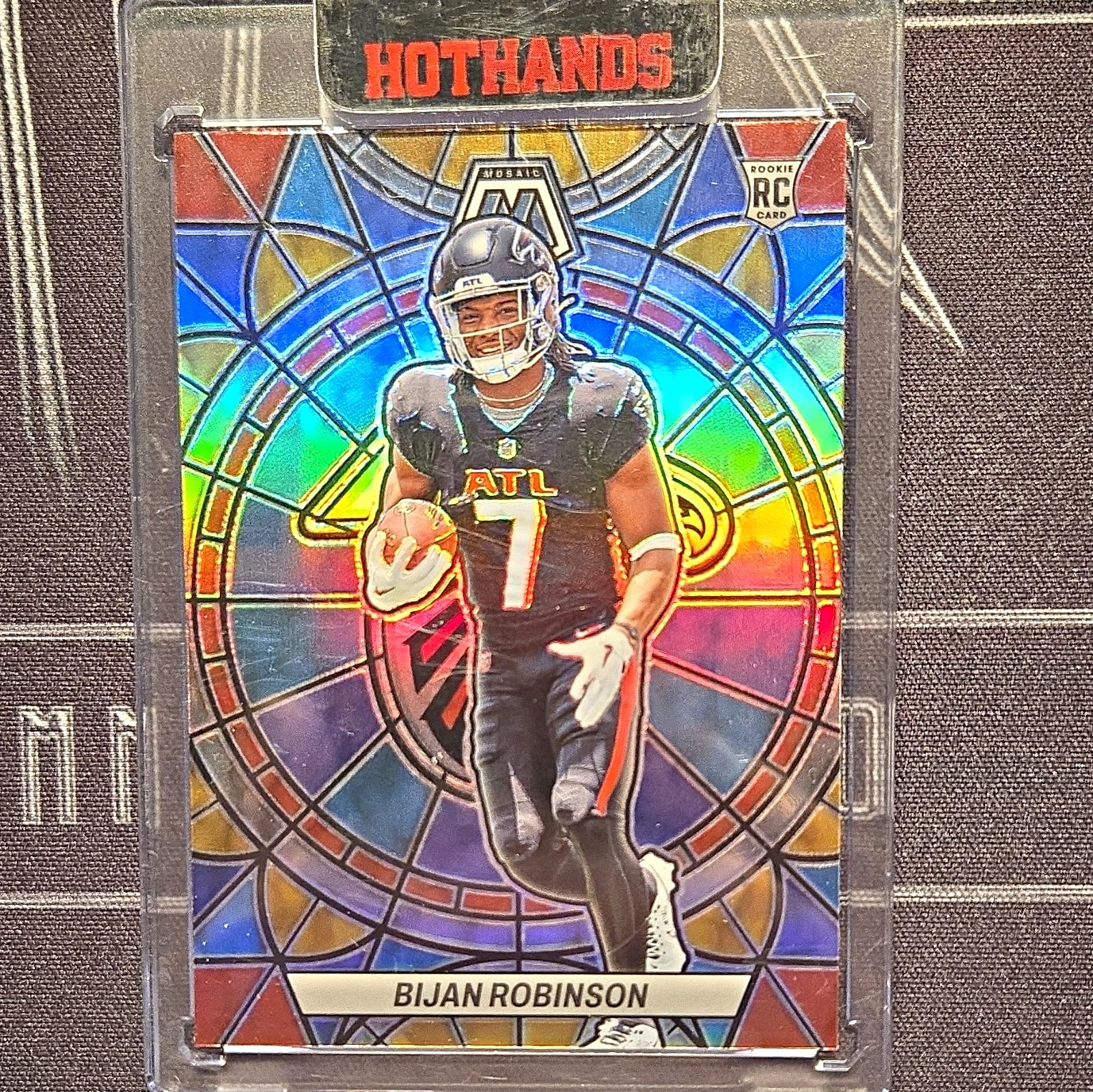 Panini 2023 Mosaic Stained Glass Bijan Robinson Falcons RC Prizm Insert SG-25 Panini 2023 Mosaic Stained Glass Bijan Robinson Falcons RC Prizm Insert SG-25