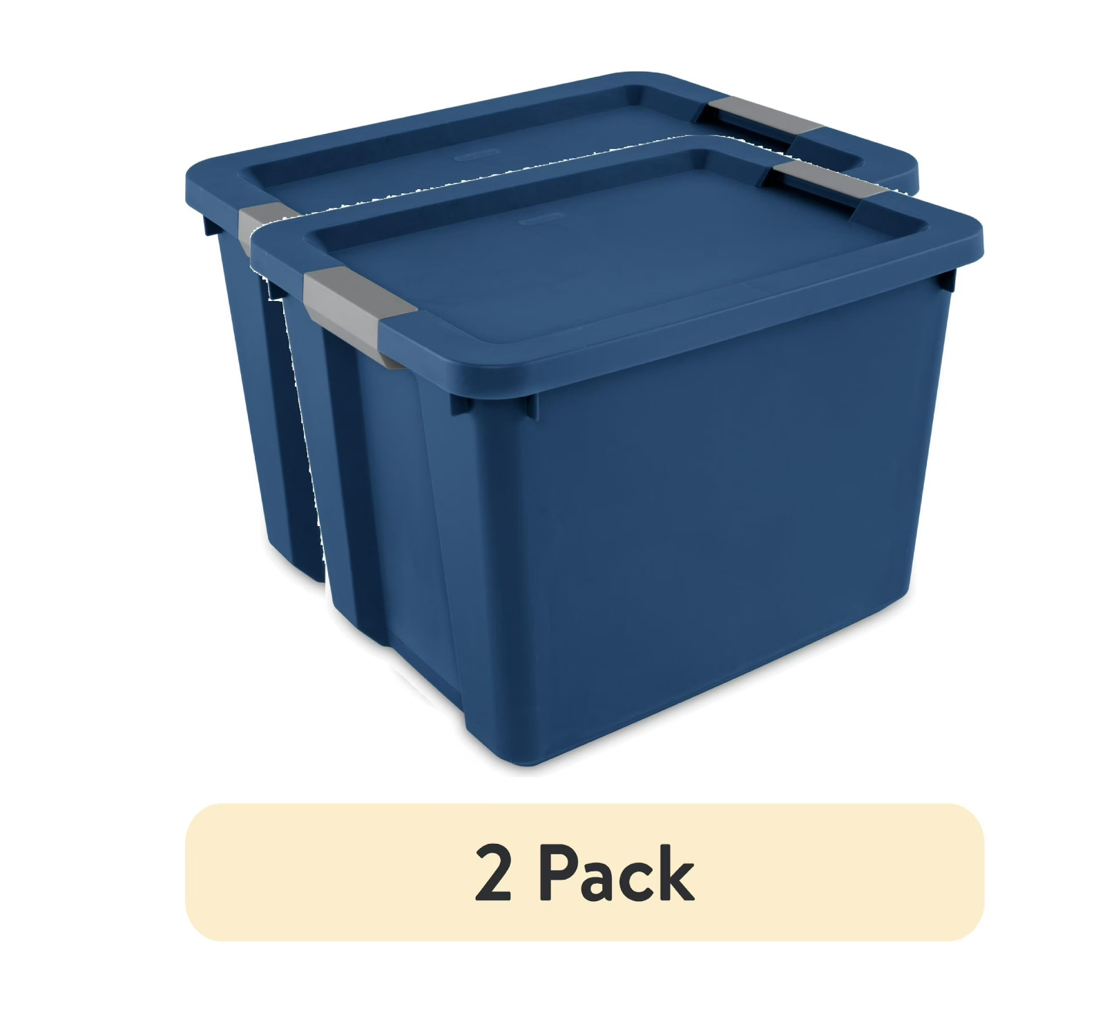 2 x Large Storage Bin, 20 Gallon Plastic Storage Container with Latch Lid, Blue 2 x Large Storage Bin, 20 Gallon Plastic Storage Container with Latch Lid, Blue
