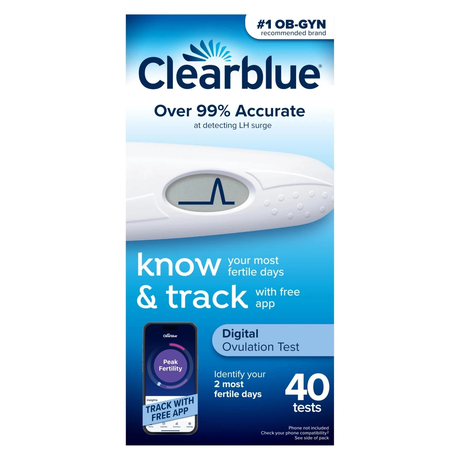 Clearblue Ovulation Test with Clear Digital Results, Over 99% Accurate 40 test Clearblue Ovulation Test with Clear Digital Results, Over 99% Accurate 40 test