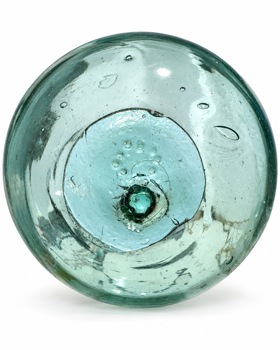 Rare Antique Norwegian HØØK HOOK Glass Fishing Float 4