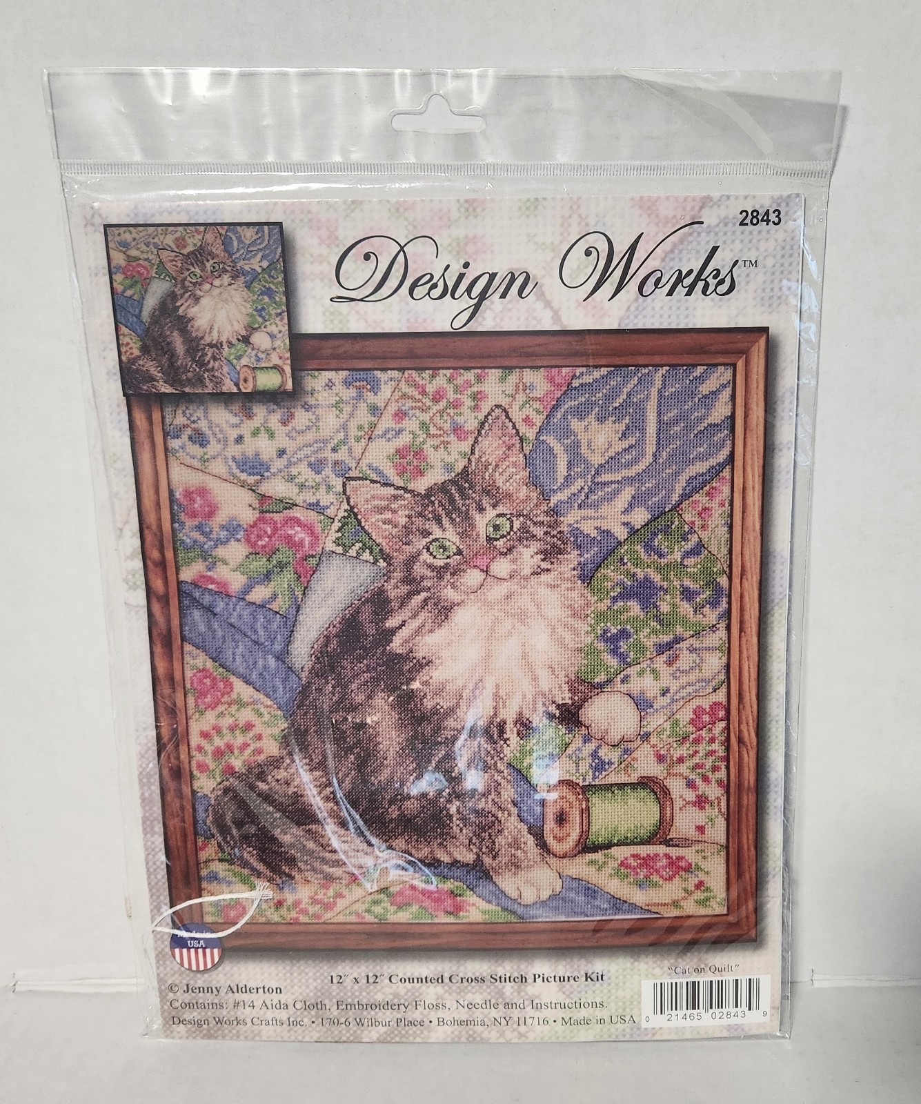 Sealed New In Package Design Works 12x12 Counted Cross Stitch Kit Cat on Quilt Sealed New In Package Design Works 12x12 Counted Cross Stitch Kit Cat on Quilt