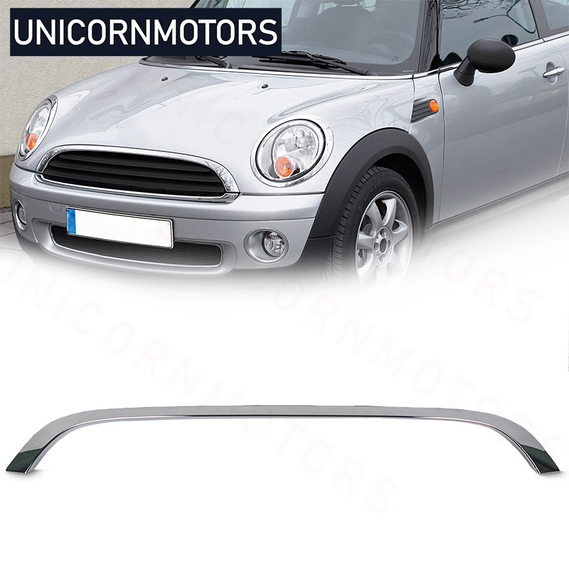 Fit 2007-2015 Mini Cooper Front Chrome Grille Hood Molding Trim MC1235100 Fit 2007-2015 Mini Cooper Front Chrome Grille Hood Molding Trim MC1235100