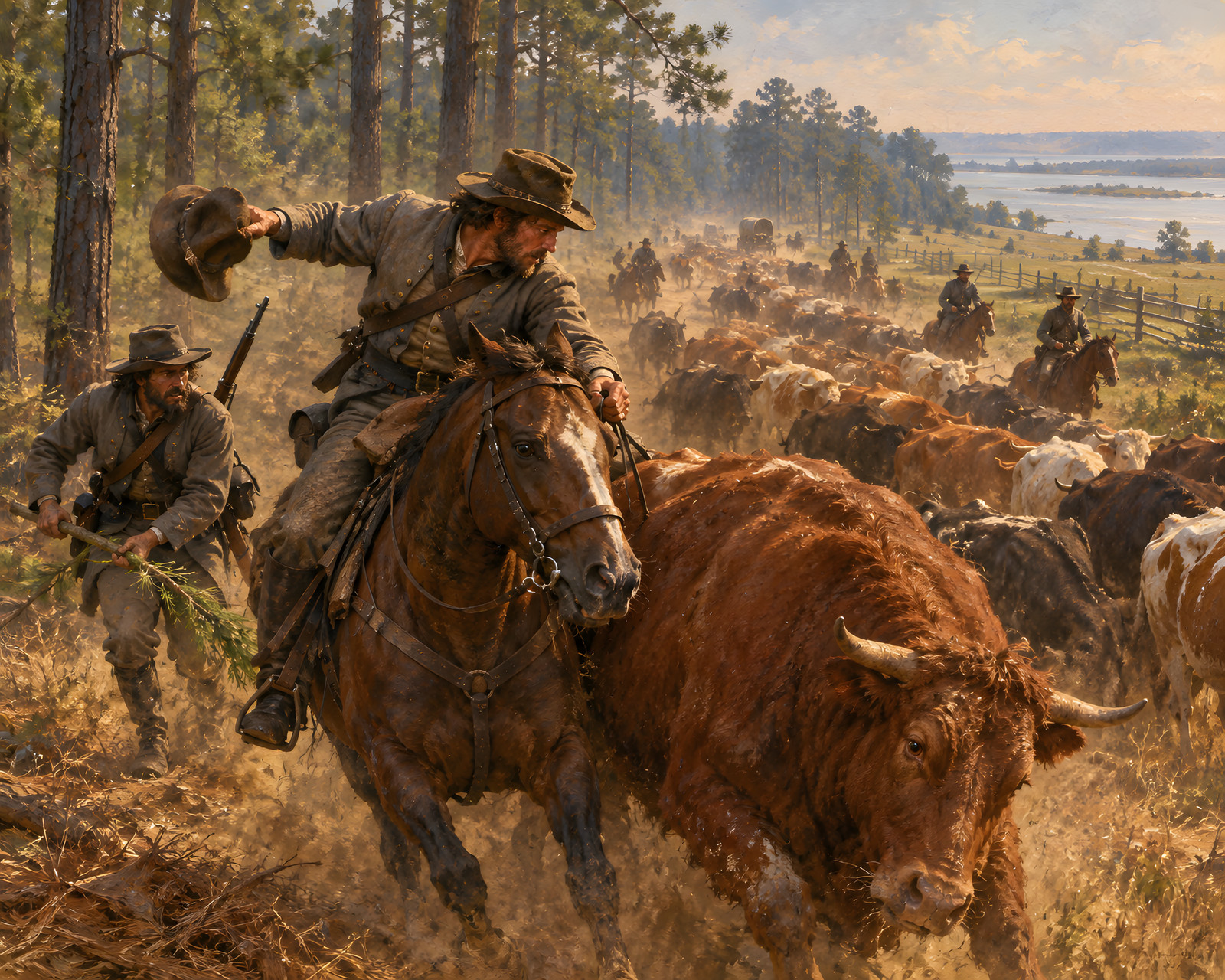 Hampton\'s Beefsteak Raid Cattle Herd Art/788591185