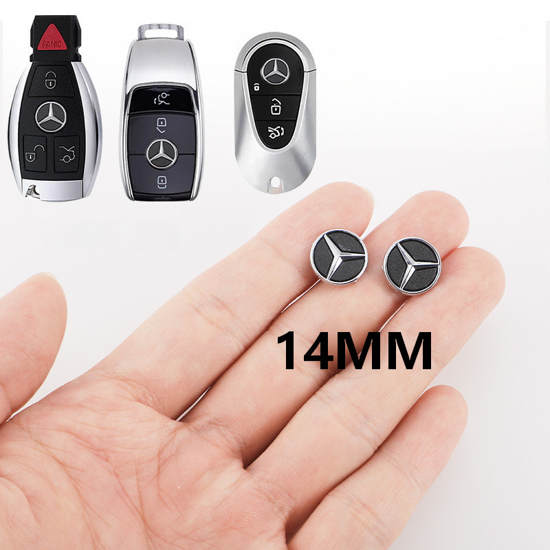 ✅️2Pcs Key FOB Badge Replacement ABS Emblem Stickers Fit For Mercedes Benz